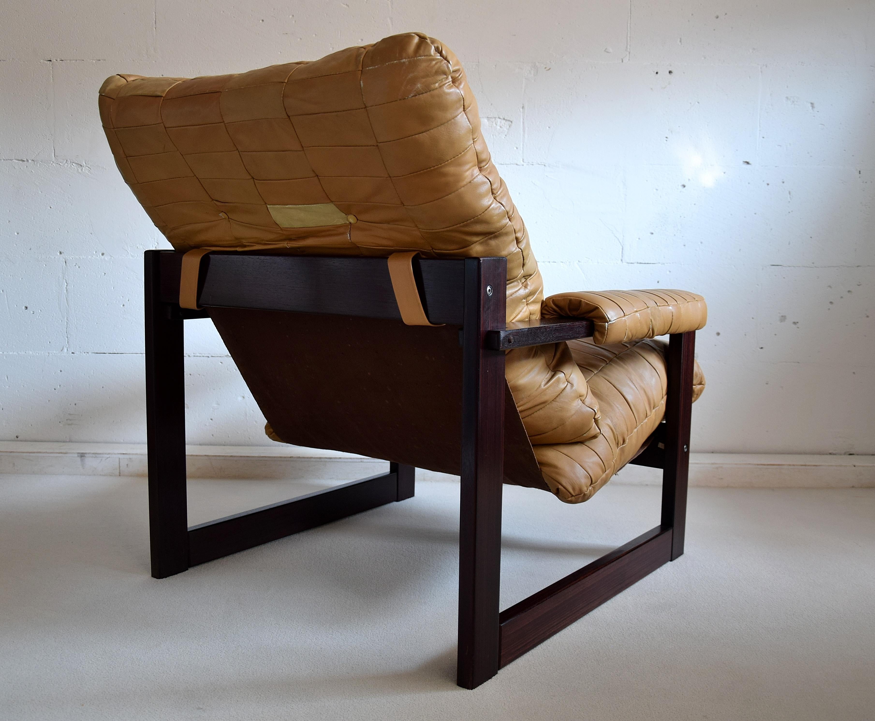 Percival Lafer Mid-Century Modern Jatoba Wood and Leather Lounge Chair 2