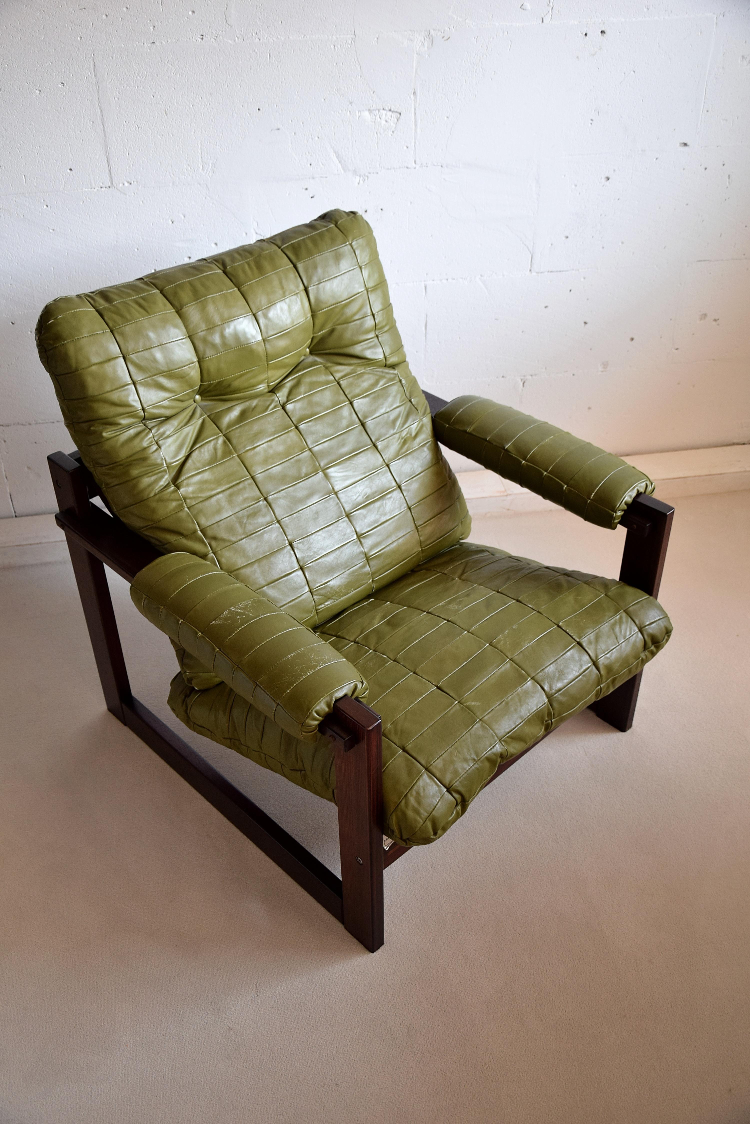 Late 20th Century Percival Lafer Mid-Century Modern Brazilian Mahogany and Leather Lounge Chair