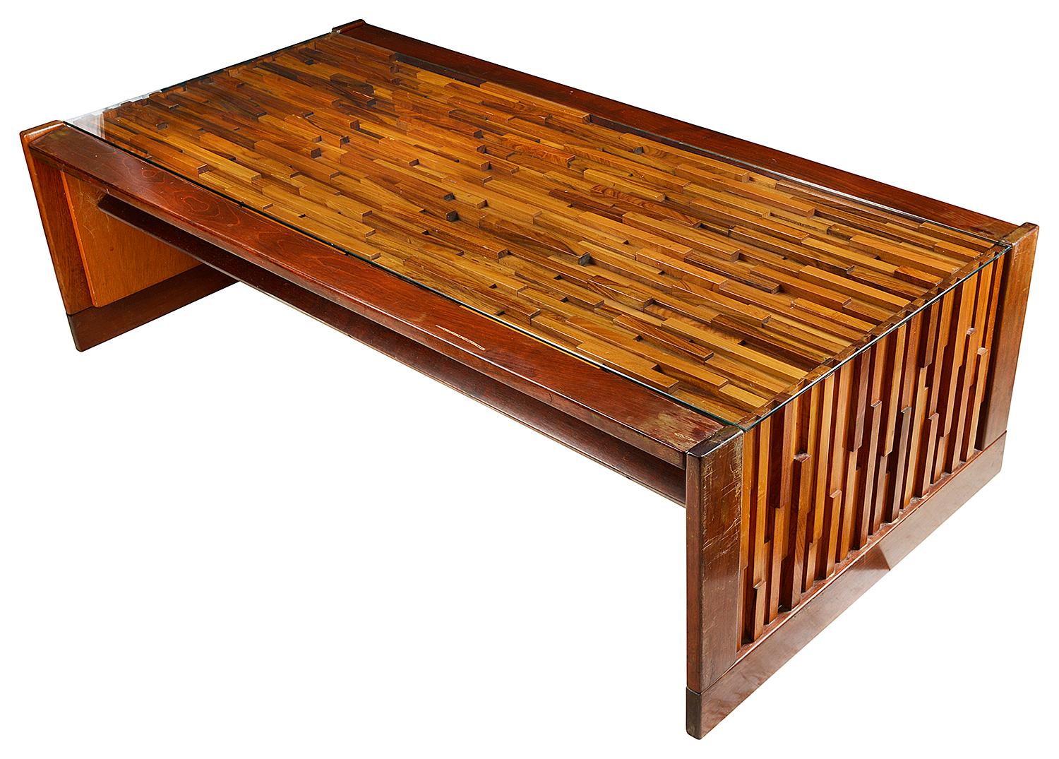 20th Century Percival Lafer Mid-Century Modern Brutalist Style Coffee Table For Sale
