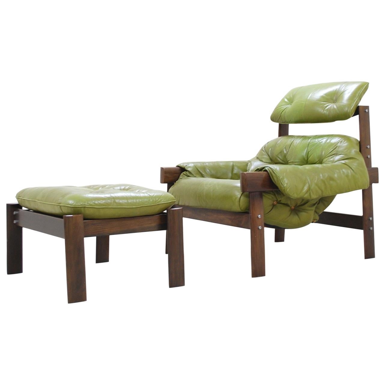 Percival Lafer MP 041 Leather Lounge Chair and Ottoman