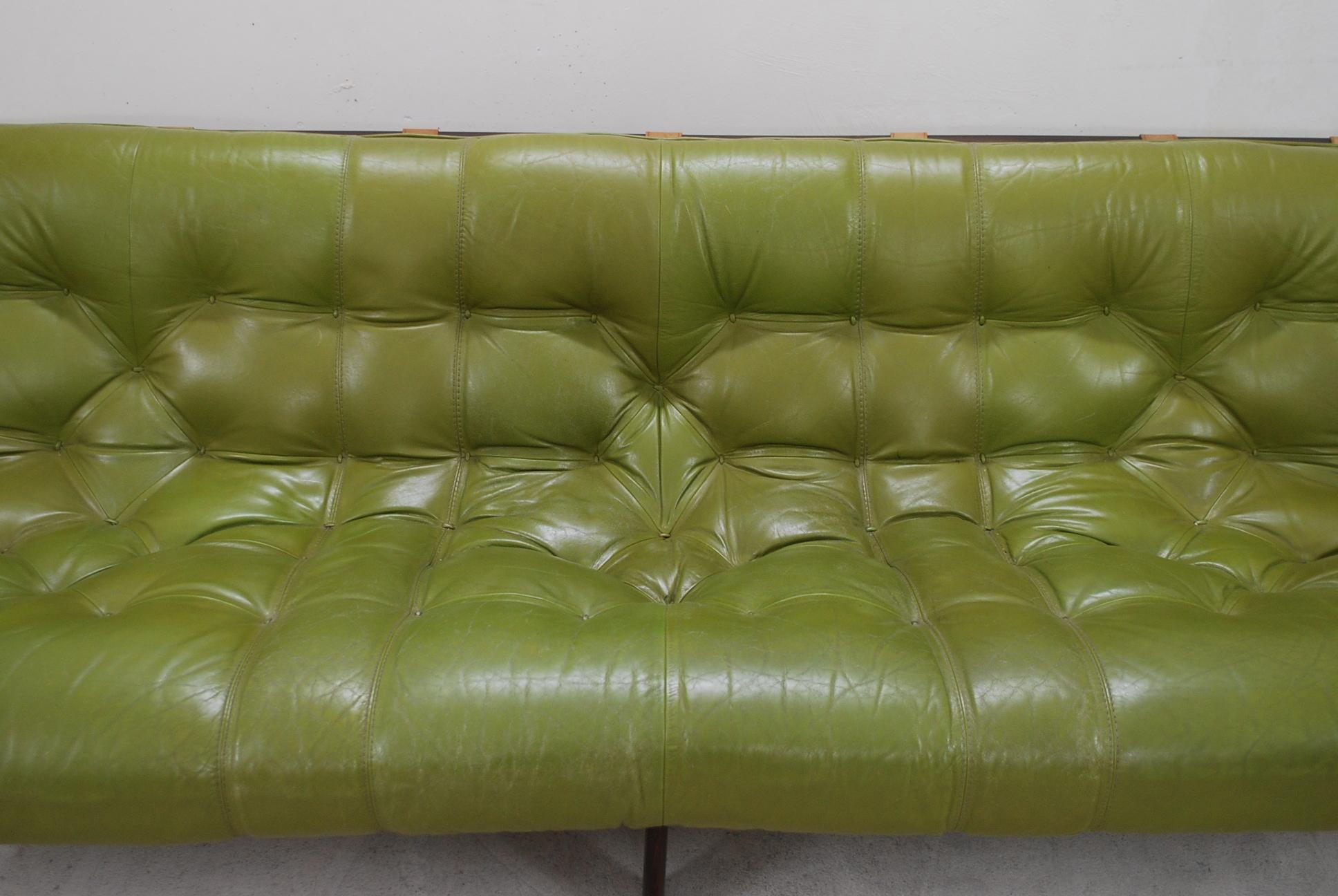 Mid-Century Modern Percival Lafer MP 041 Leather Sofa