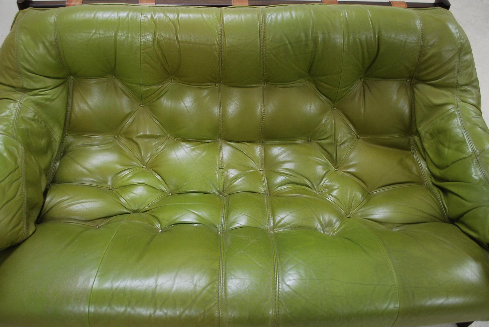 Mid-Century Modern Percival Lafer MP 041 Leather Sofa