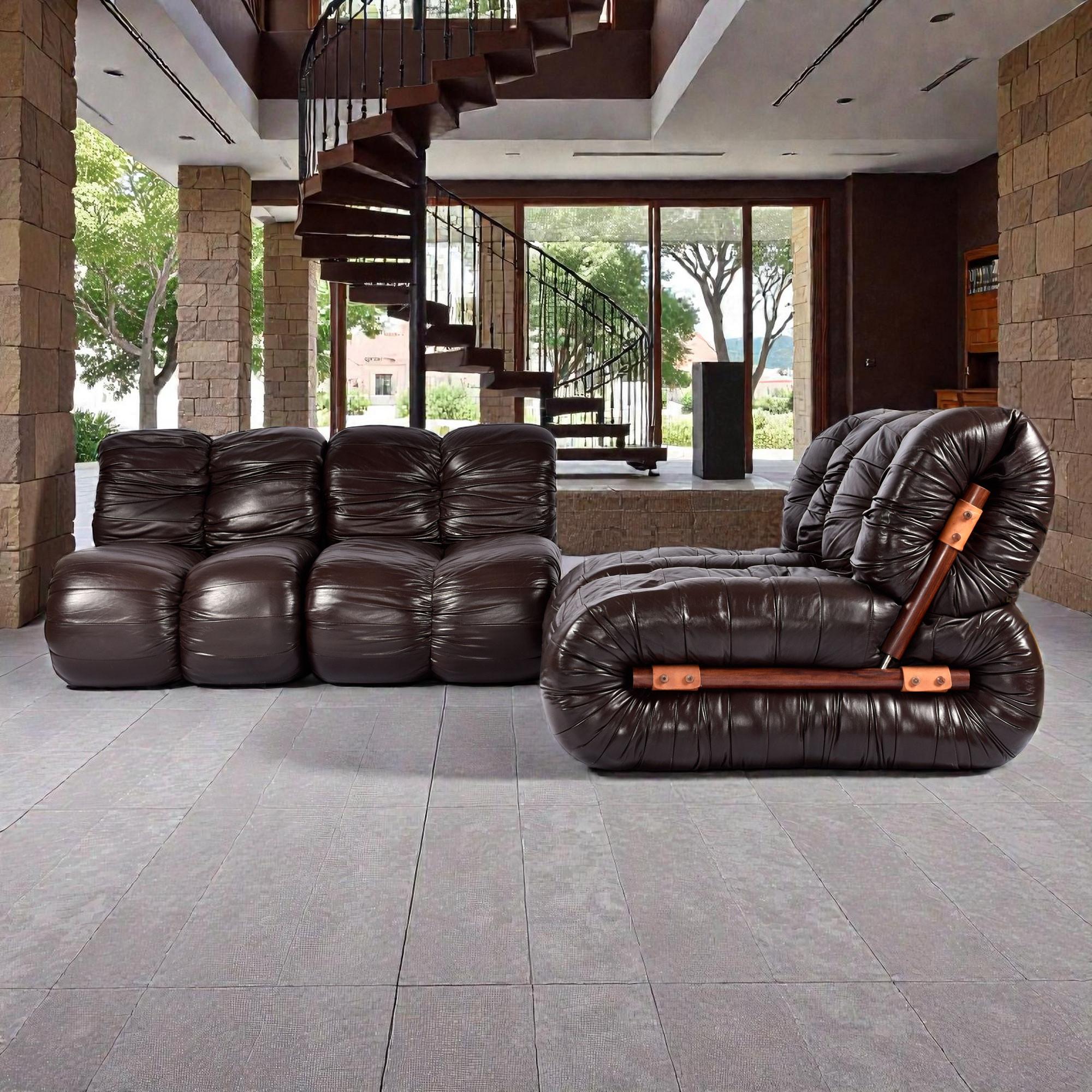 Percival Lafer MP-116 Silla de salón modular, Brasil Años 70 Raro Juego de 4 disponible en venta 1