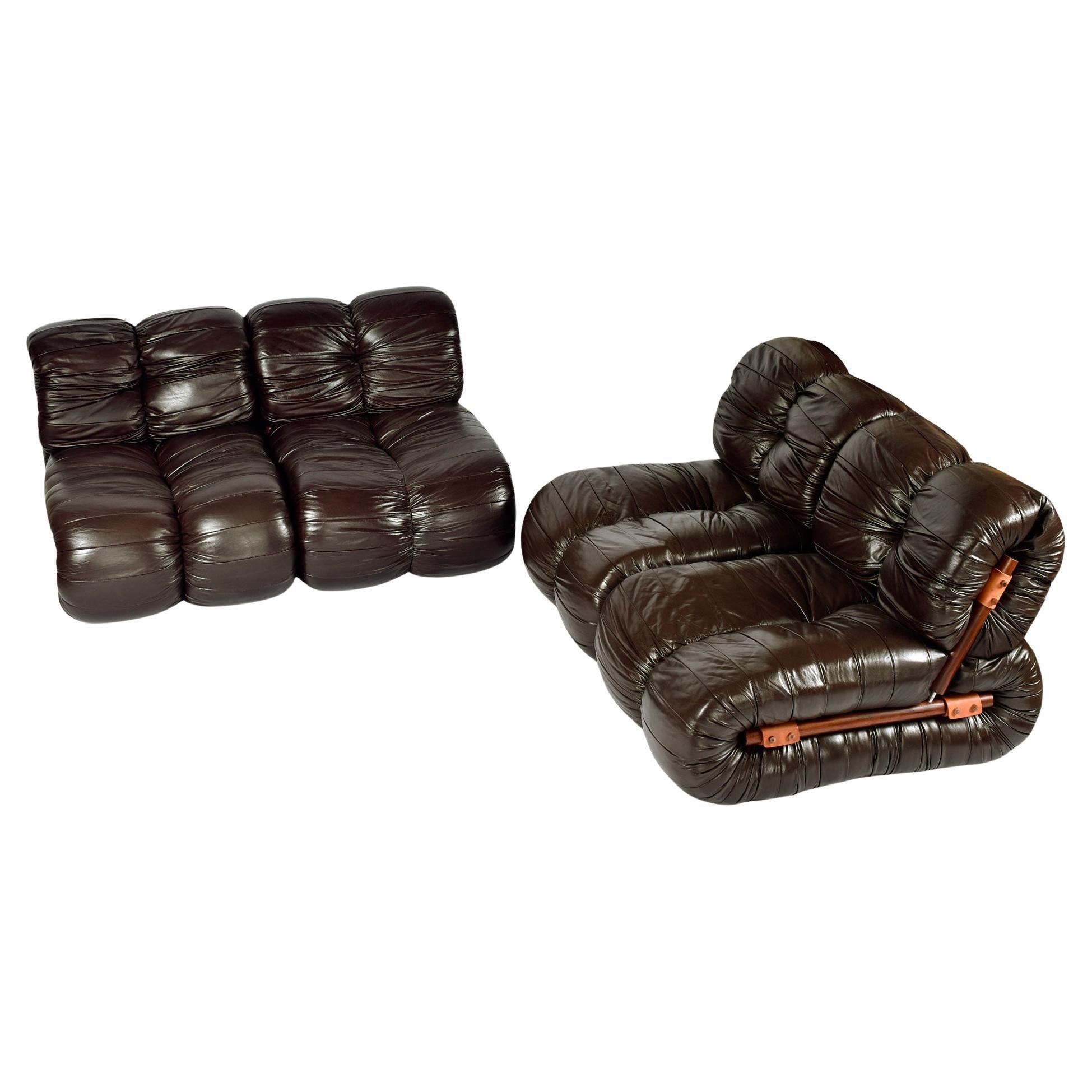 Percival Lafer MP-116 Silla de salón modular, Brasil Años 70 Raro Juego de 4 disponible