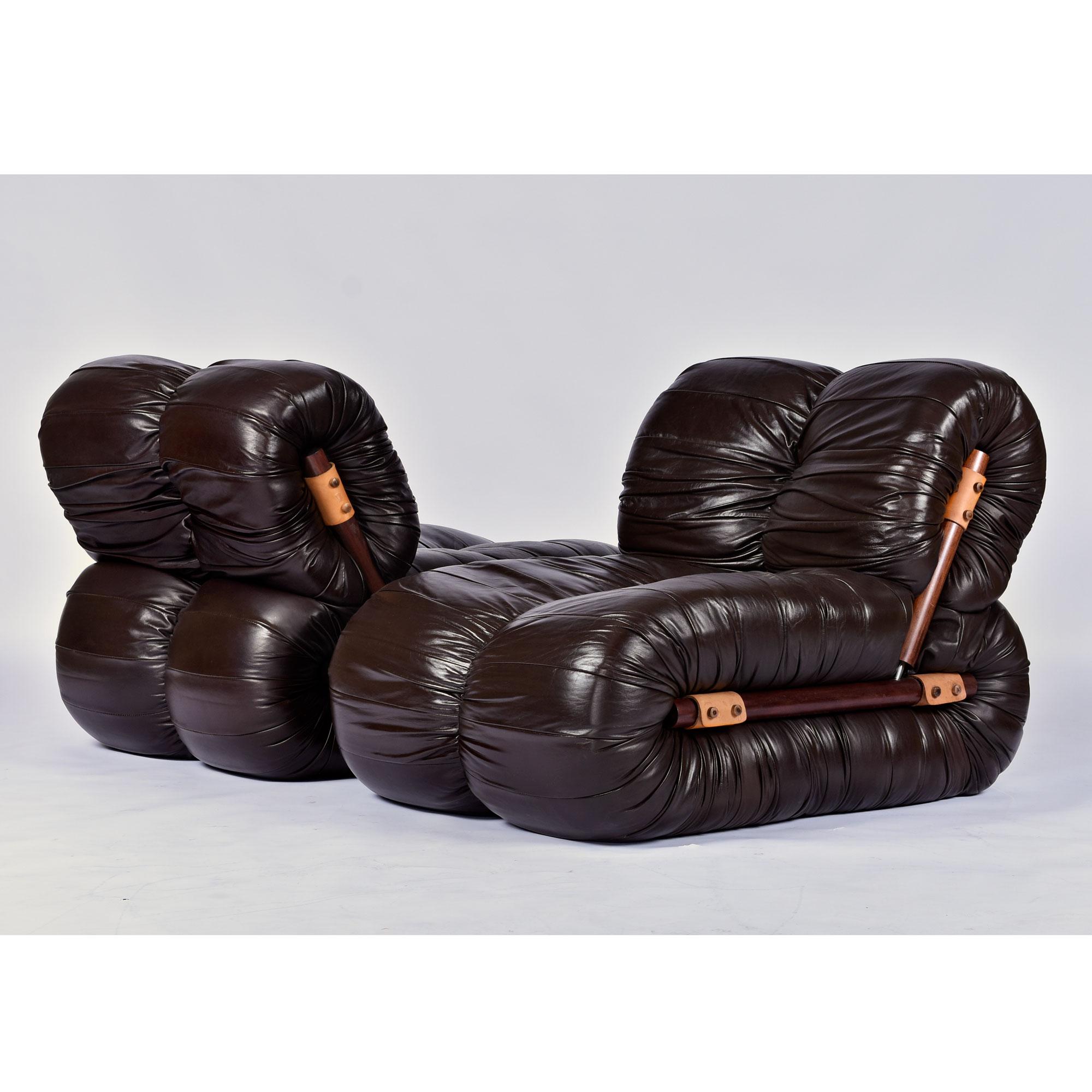 Percival Lafer MP-116 Sillones modulares Juego de 2 Cuero en venta