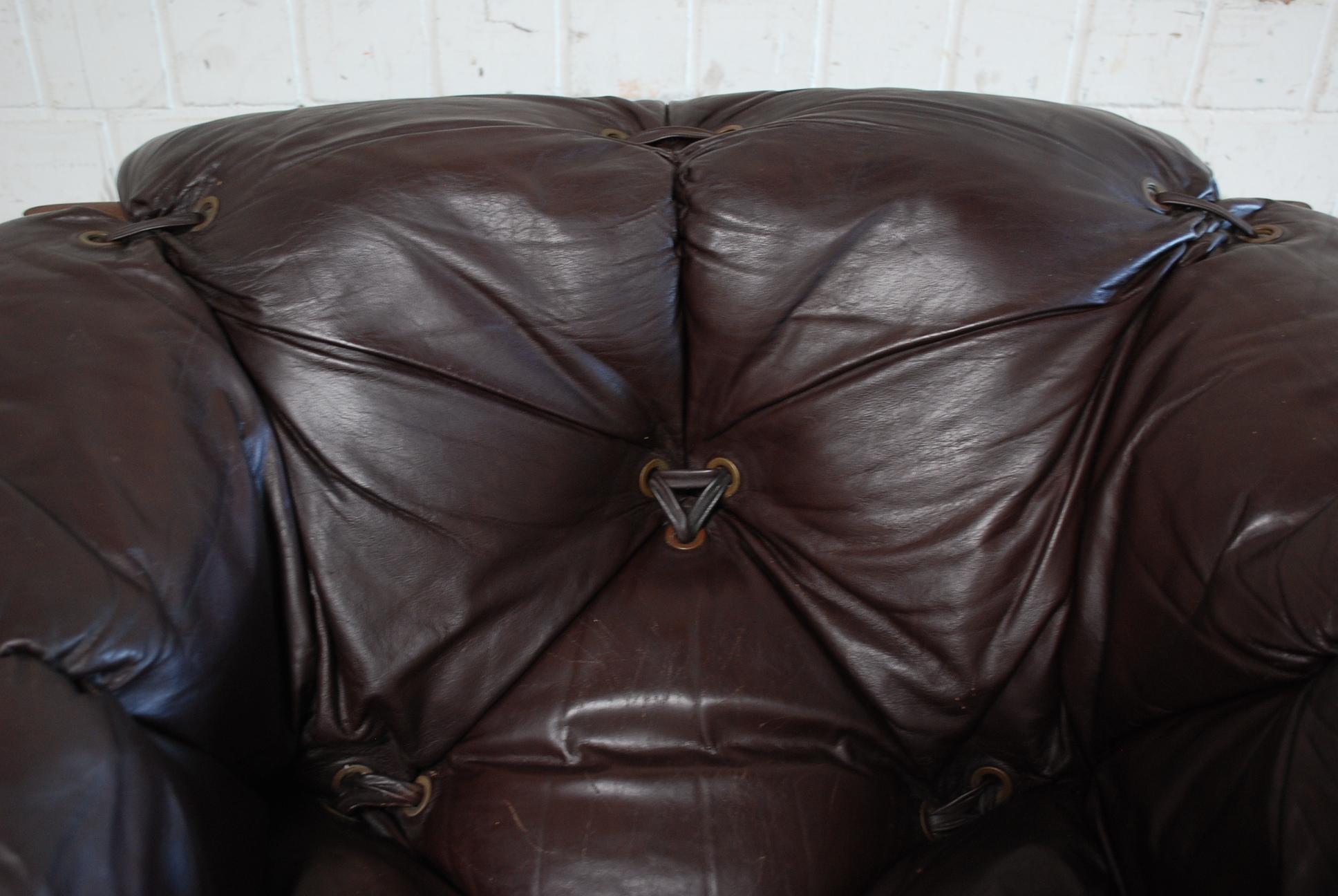 20th Century Percival Lafer MP 129 Leather Lounge Chair Armchair