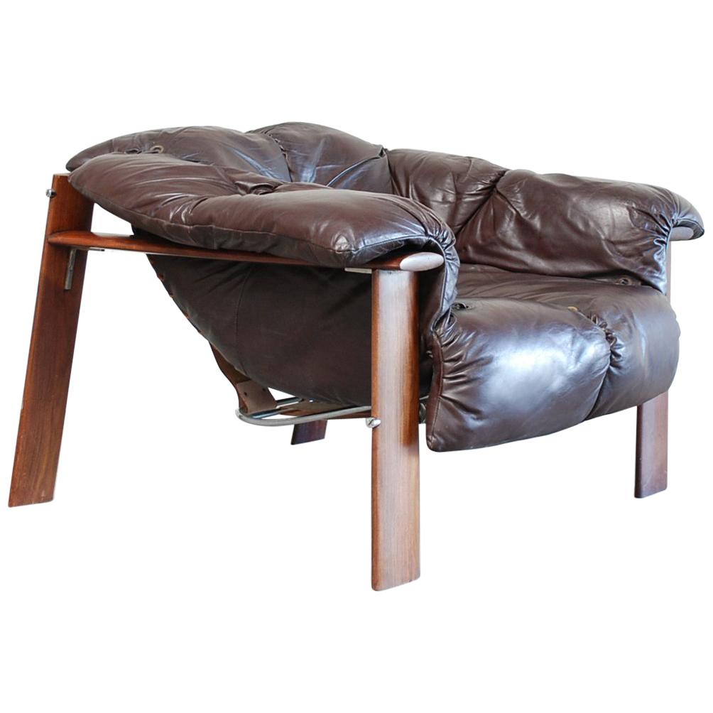 Percival Lafer MP 129 Leather Lounge Chair Armchair