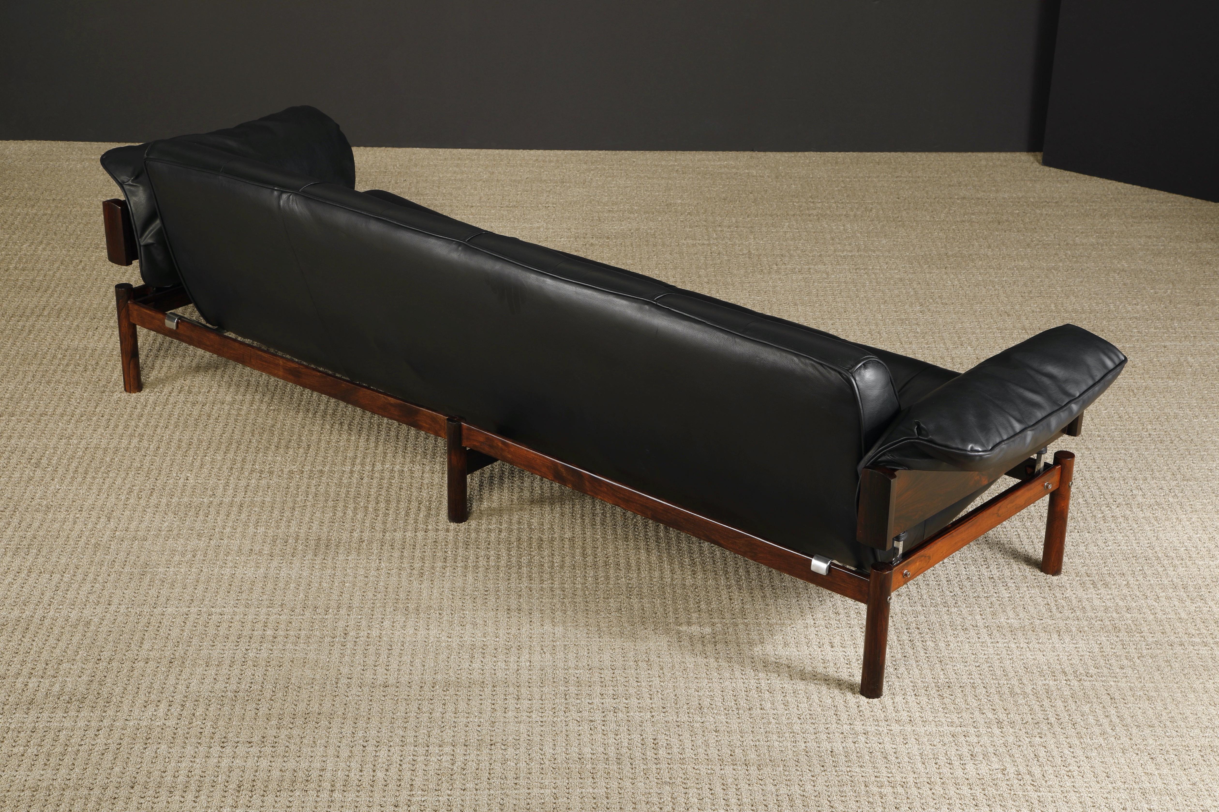 Percival Lafer 'MP-13' Rosewood and Leather Four-Seat Sofa, Brazil, c. 1967 4