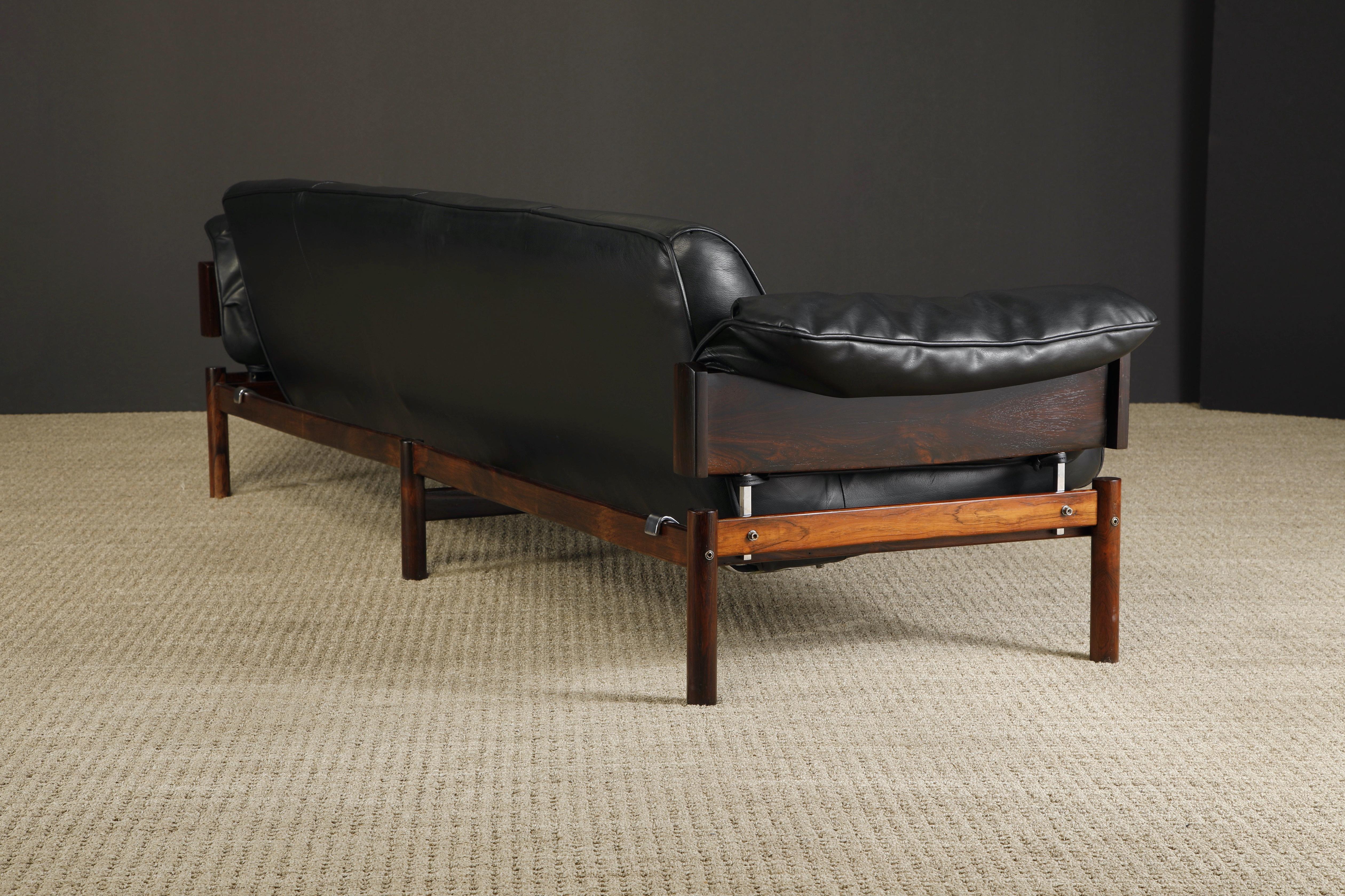 Percival Lafer 'MP-13' Rosewood and Leather Four-Seat Sofa, Brazil, c. 1967 1