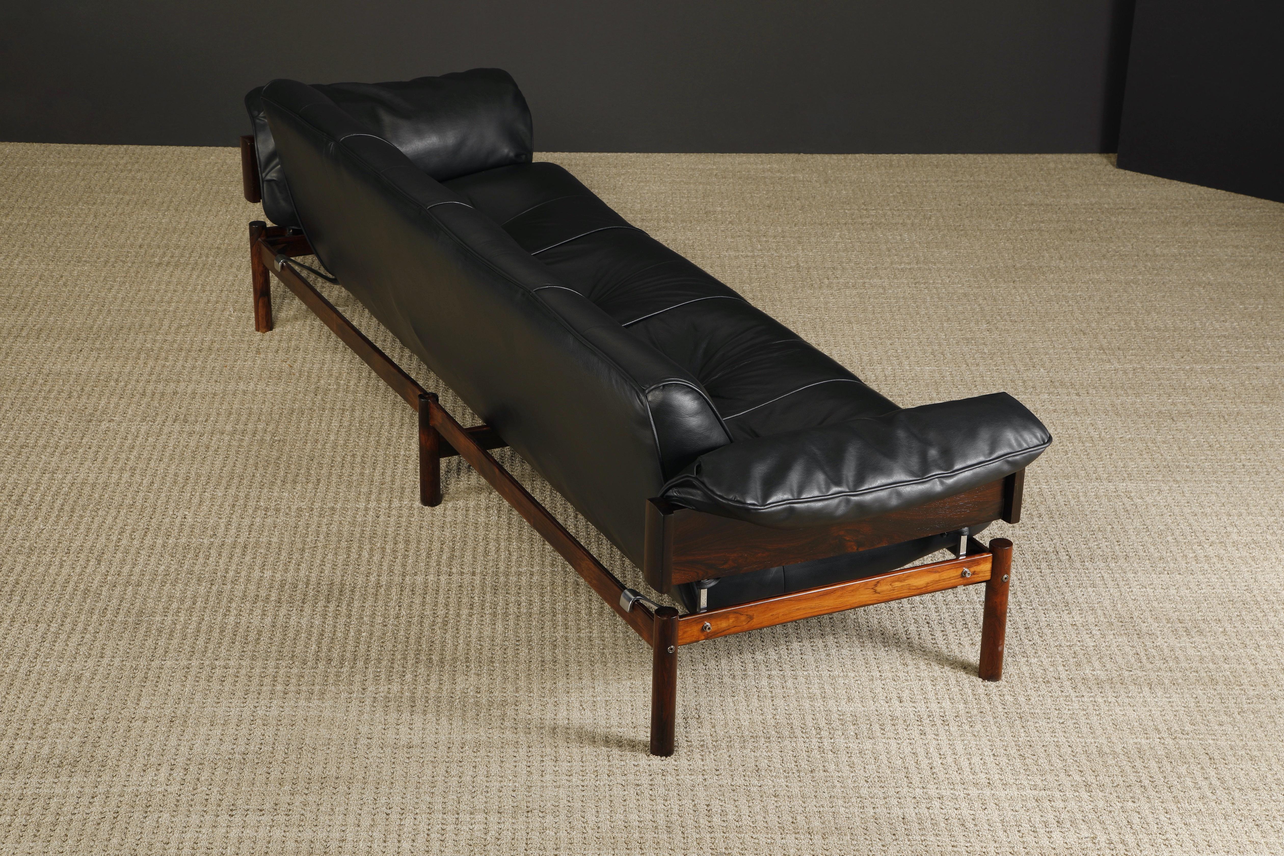 Percival Lafer 'MP-13' Rosewood and Leather Four-Seat Sofa, Brazil, c. 1967 2