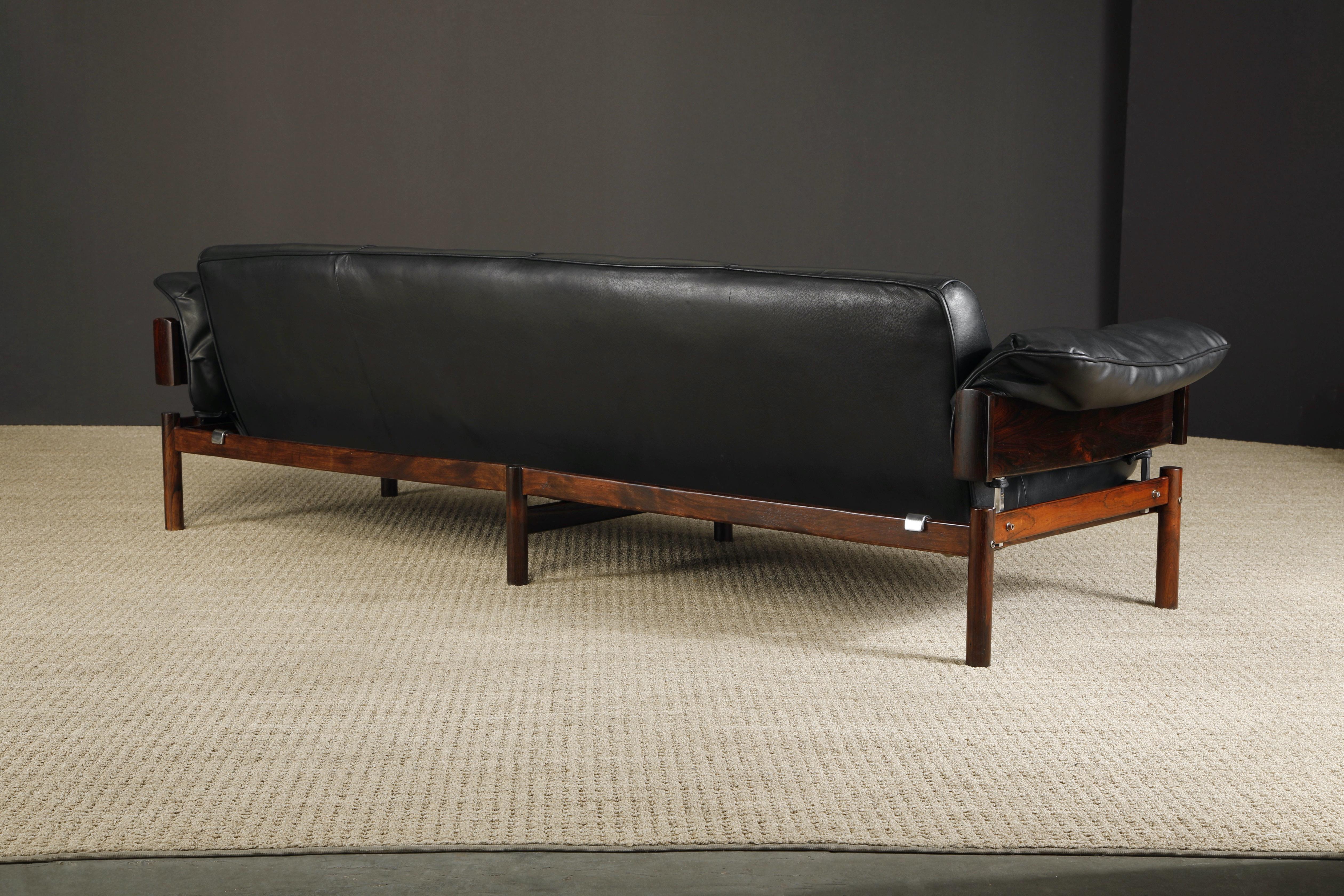 Percival Lafer 'MP-13' Rosewood and Leather Four-Seat Sofa, Brazil, c. 1967 3