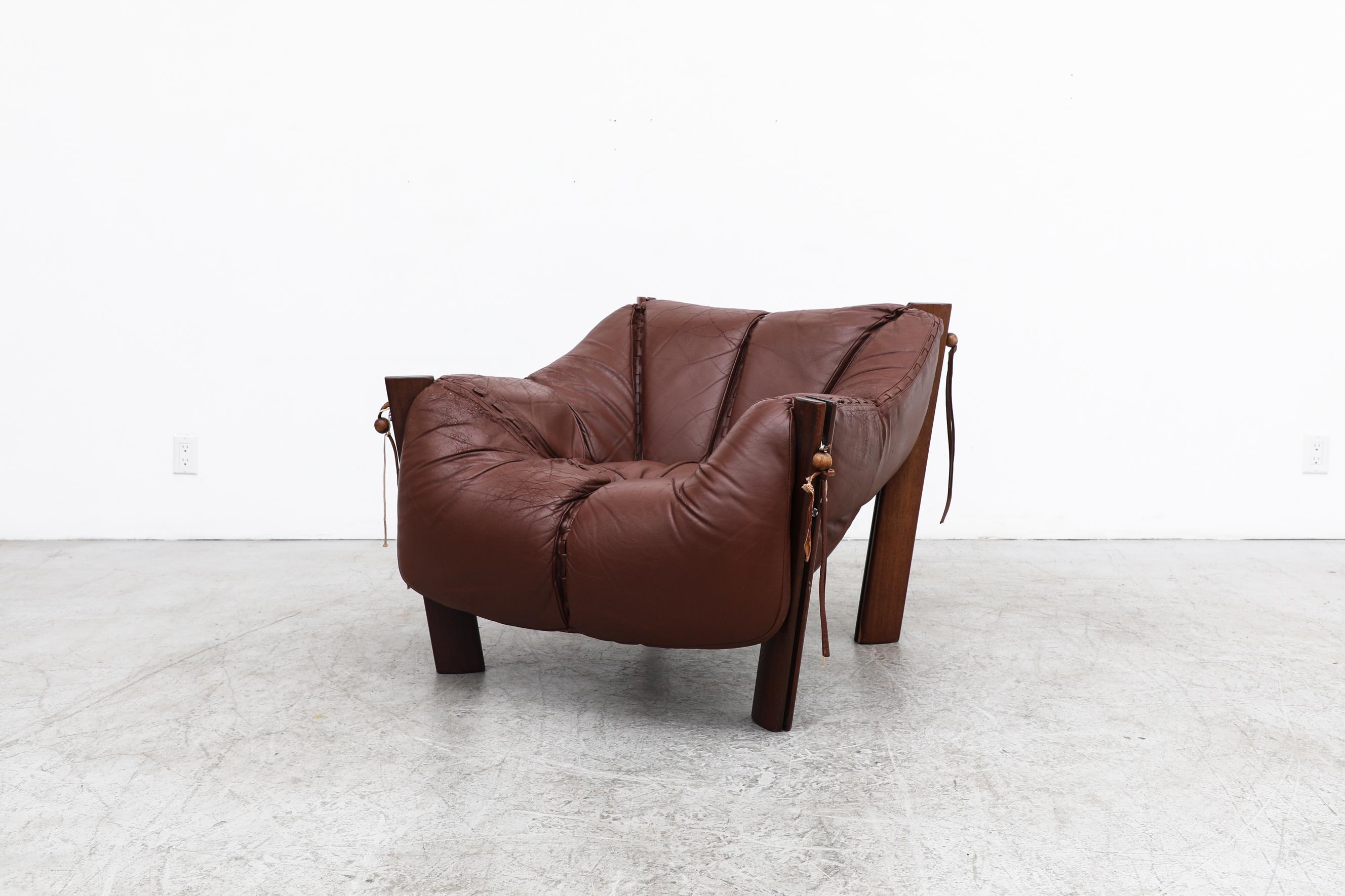 Mid-Century Modern Percival Lafer MP-211 Brazilian Rosewood and Leather Lounge Chair, 1970s