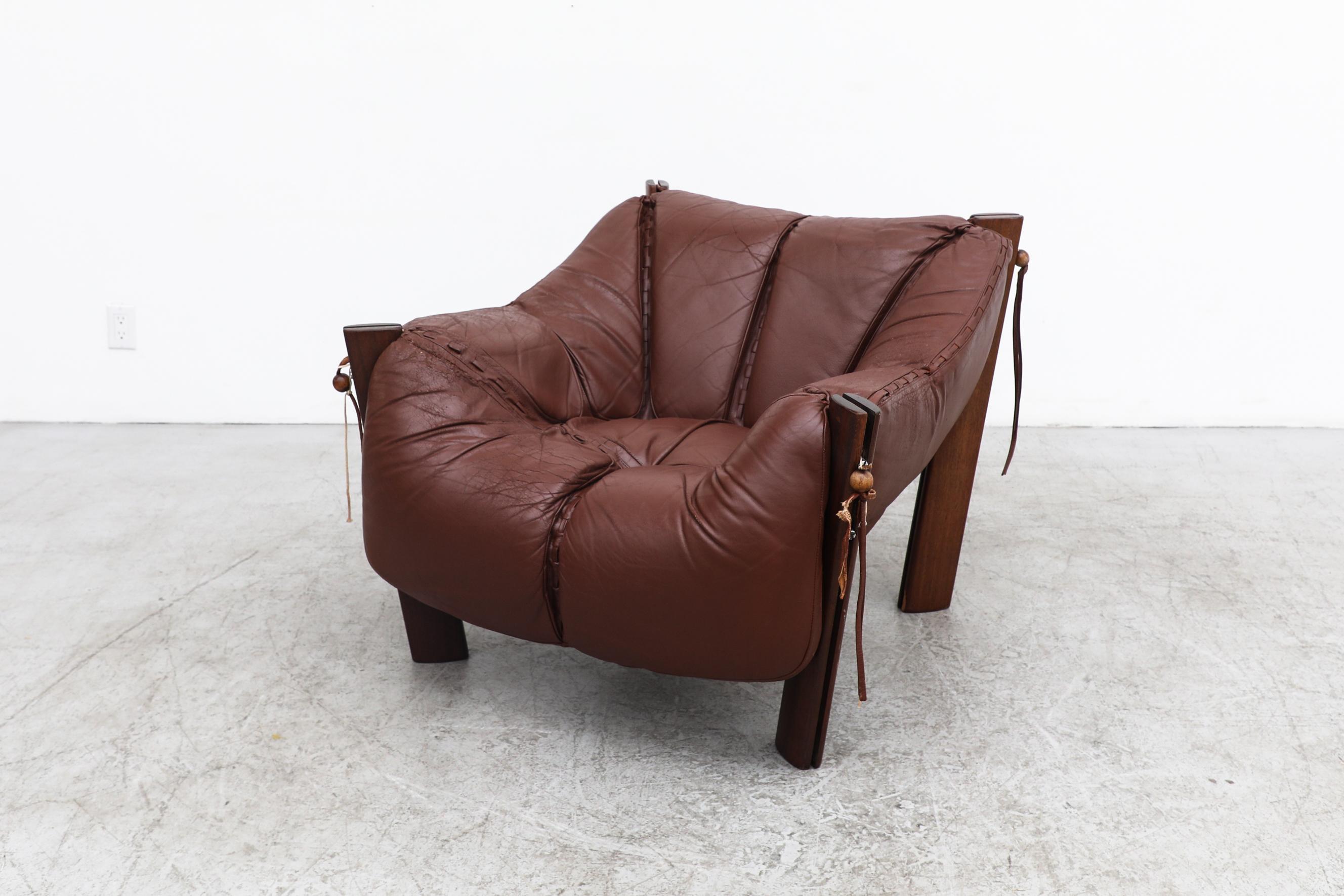 Percival Lafer MP-211 Brazilian Rosewood and Leather Lounge Chair, 1970s In Good Condition In Los Angeles, CA