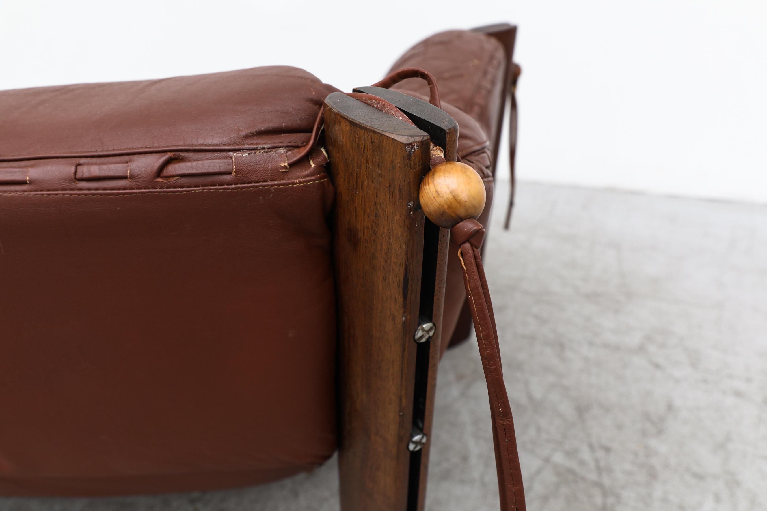 Percival Lafer MP-211 Brazilian Rosewood and Leather Loveseat, 1970s 5