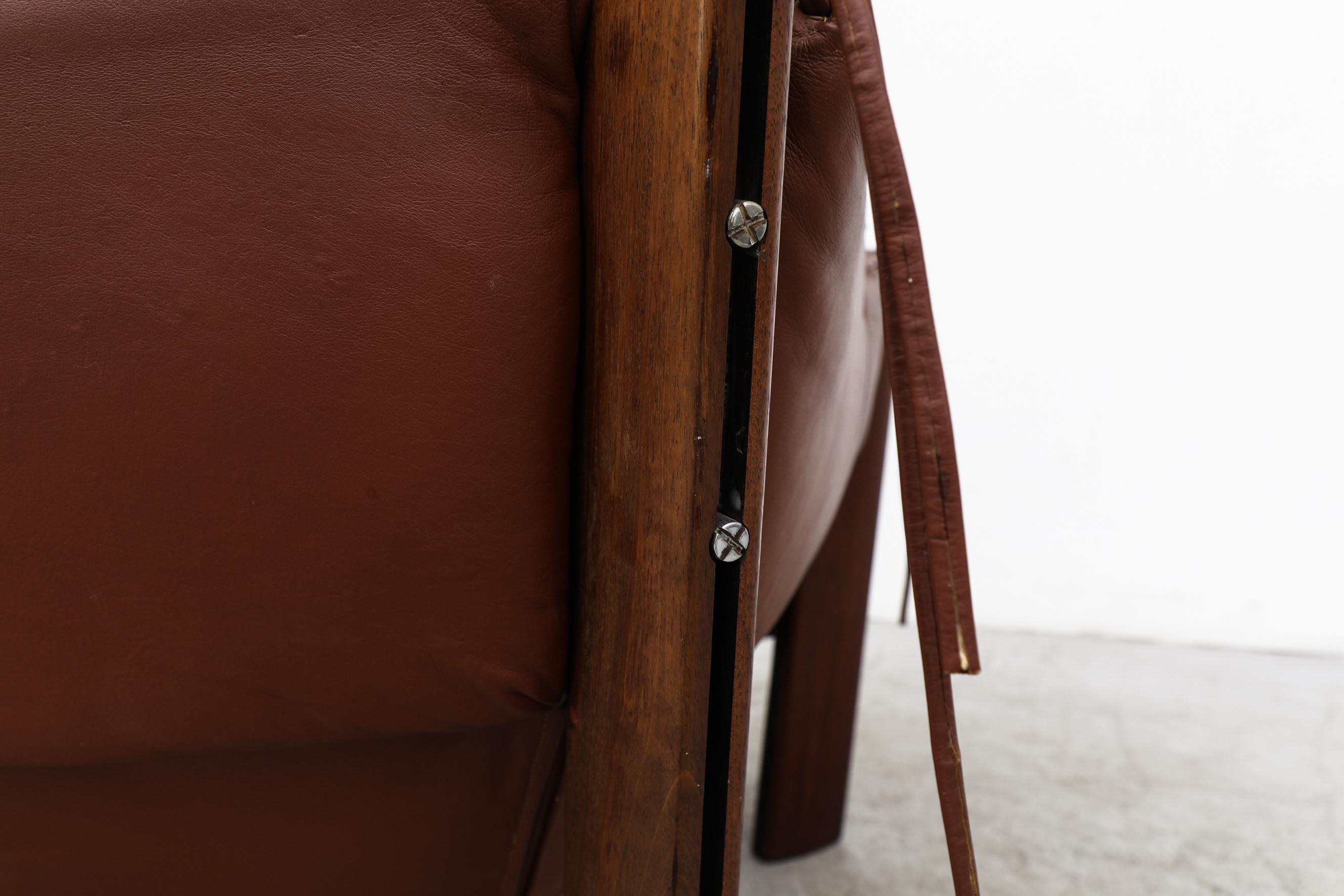 Percival Lafer MP-211 Brazilian Rosewood and Leather Loveseat, 1970s 6