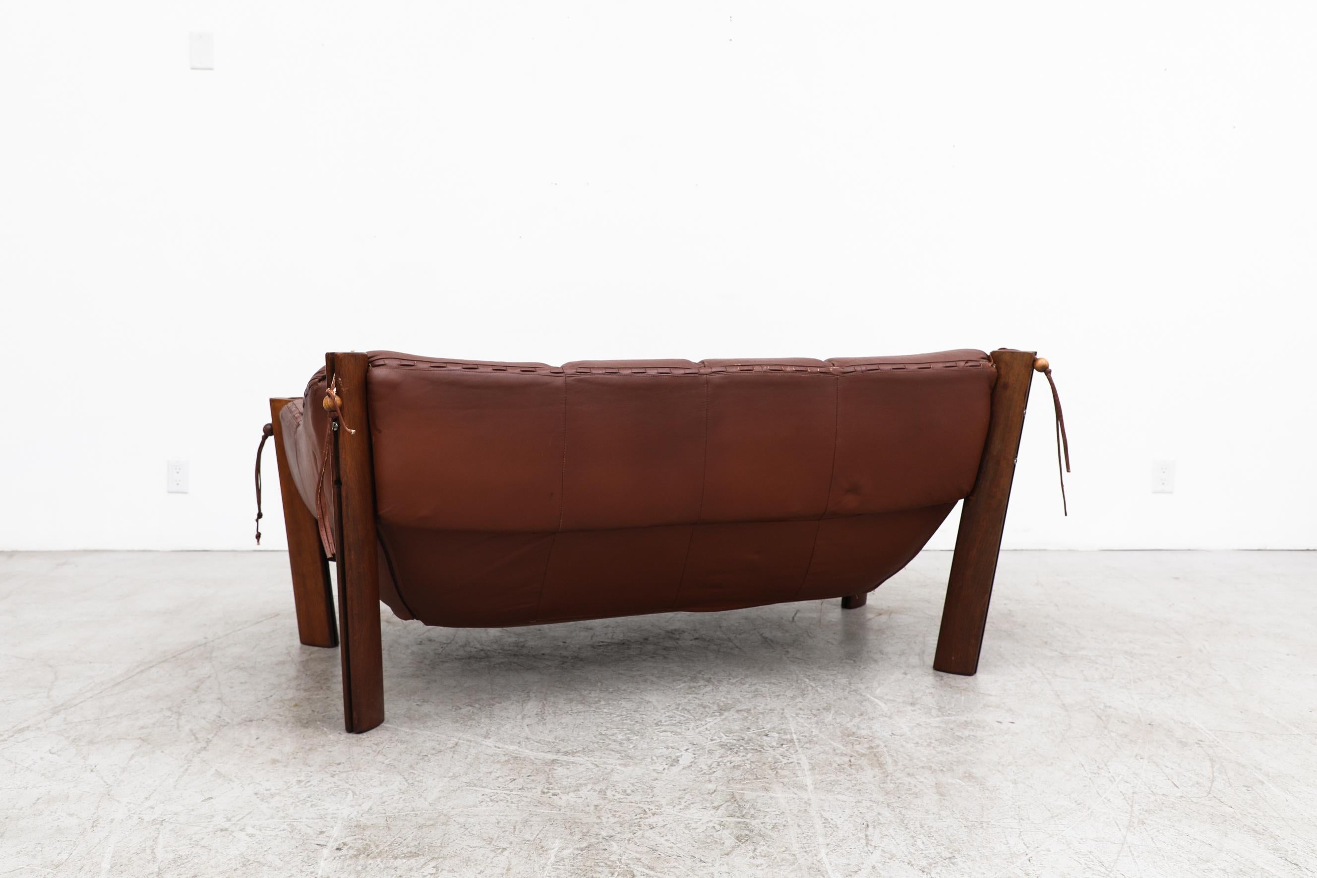 Percival Lafer MP-211 Brazilian Rosewood and Leather Loveseat, 1970s 1