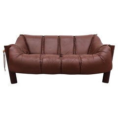 Percival Lafer MP-211 Brazilian Rosewood and Leather Loveseat, 1970s