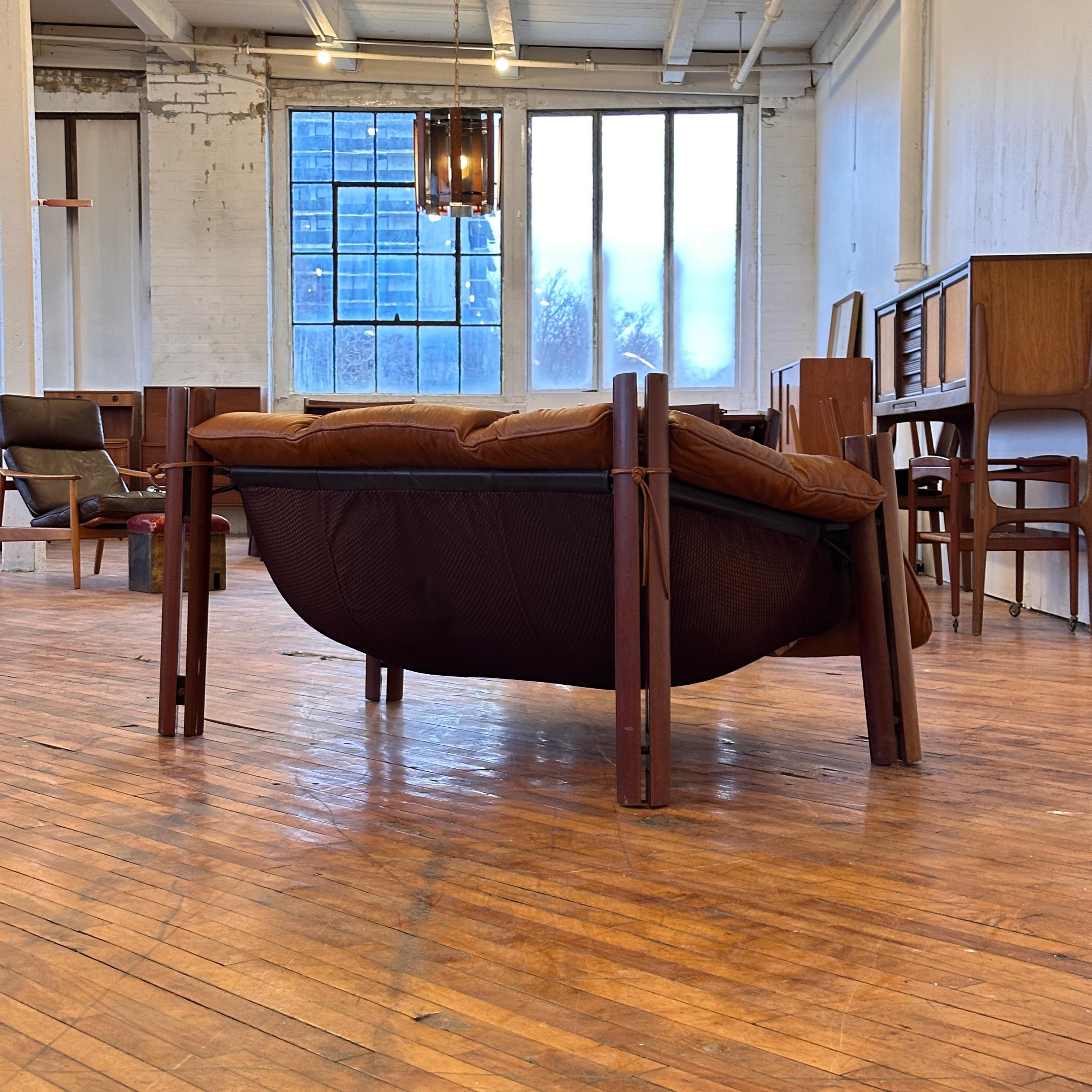 Percival Lafer MP-211 Cognac Leather Loveseat 2