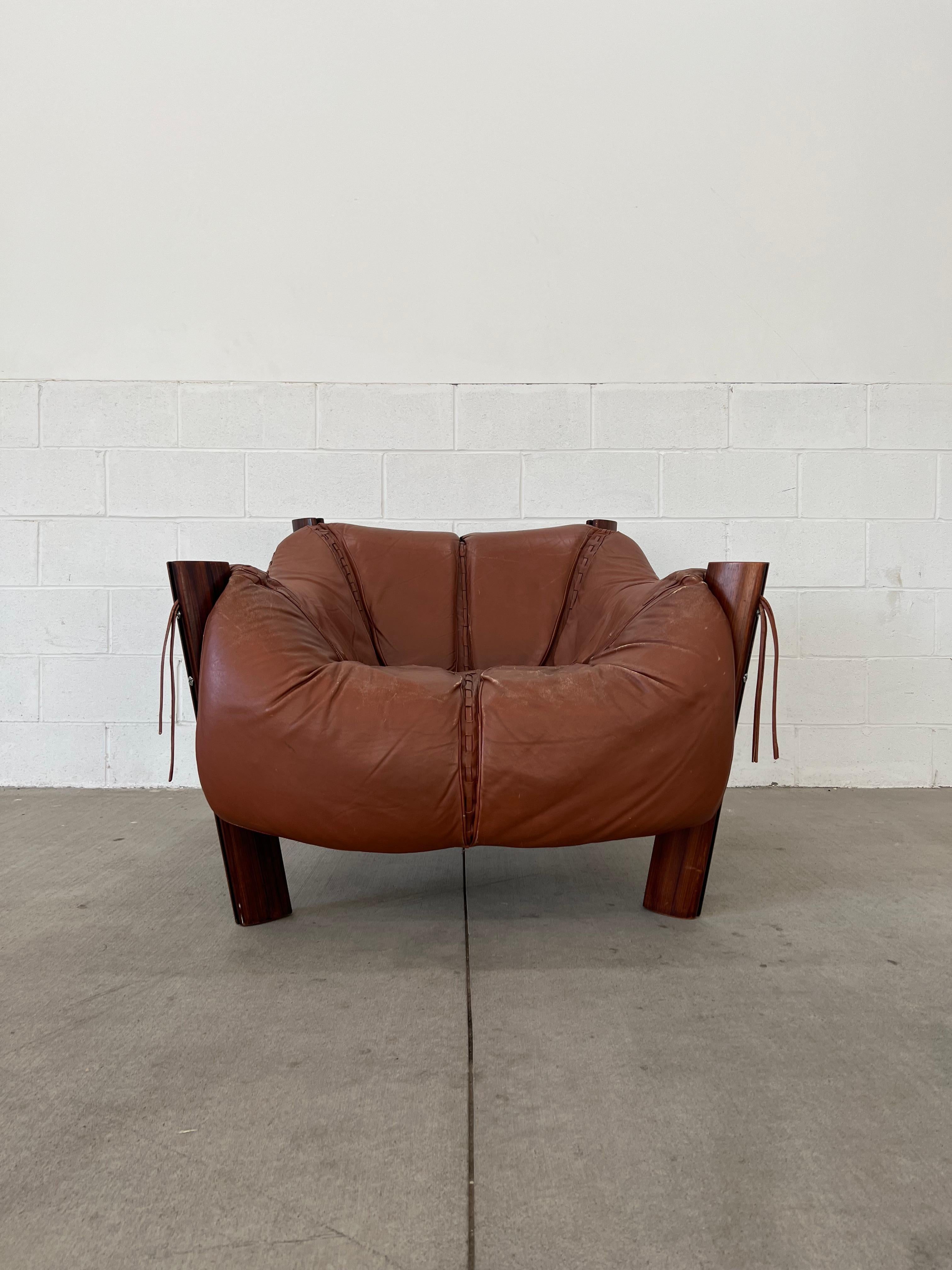 Percival Lafer Mp 211 Leather Brazilian Lounge Chair 1