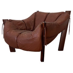 Percival Lafer Mp 211 Leather Brazilian Lounge Chair