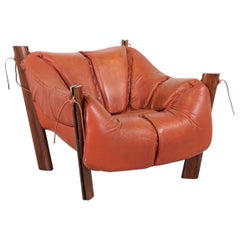 Percival Lafer MP-211 Series Brazilian Rosewood and Leather Lounge Chair