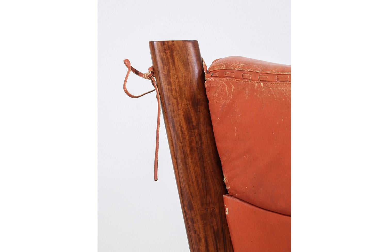 Percival Lafer MP-211 Series Brazilian Rosewood and Leather Lounge Chair 3