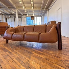 Percival Lafer MP-211 Three Seater Cognac Leather Sofa