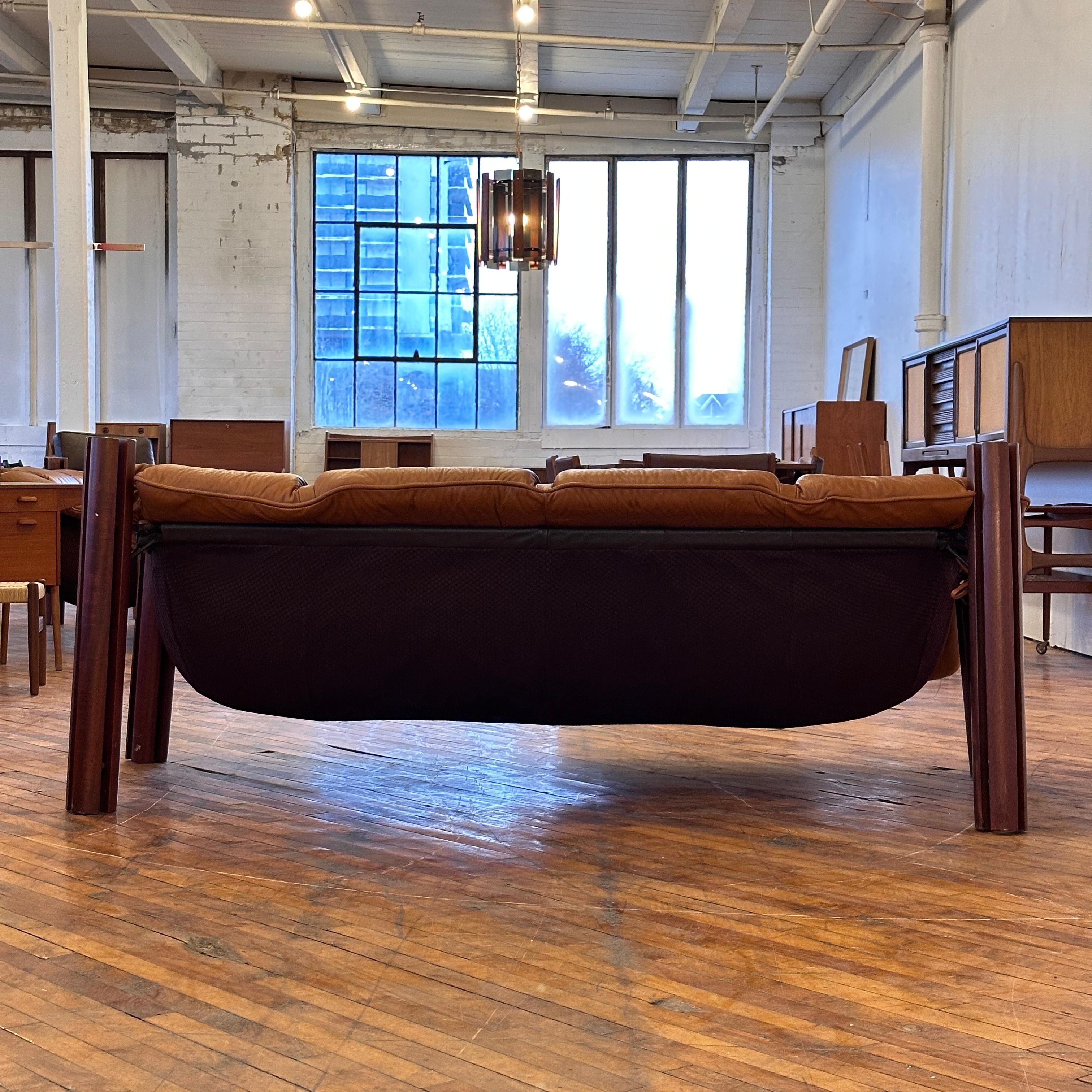 Percival Lafer MP-211 Three Seater Cognac Leather Sofa 3