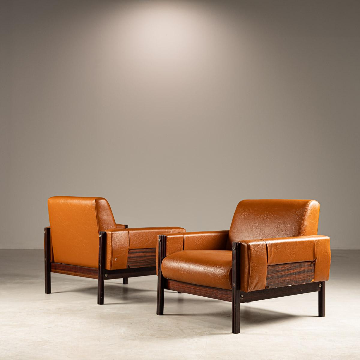 Percival Lafer MP-37 Armchair in Jatobá Wood and Leather, Brazil, 1960s For Sale 1