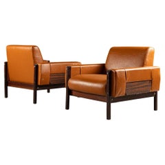 Sillón Percival Lafer MP-37 en madera de jatobá y cuero, Brasil, años 60