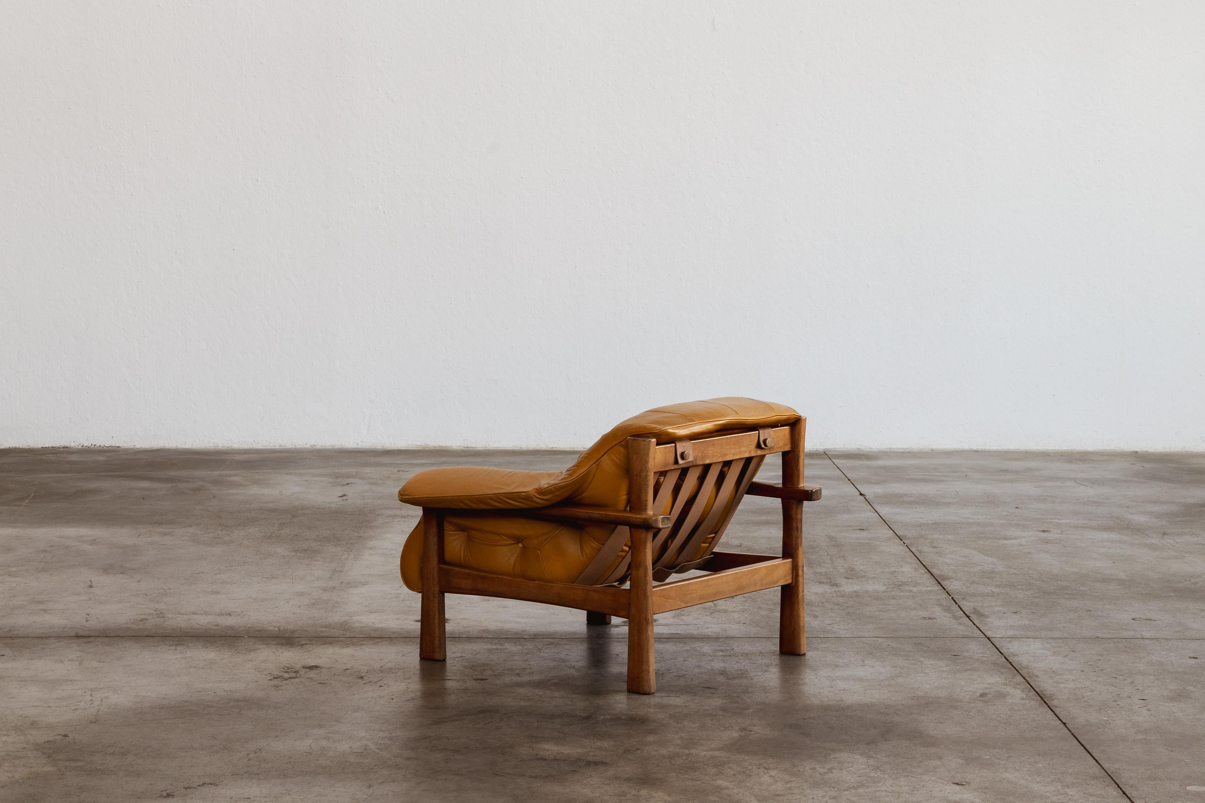 Leather Percival Lafer “MP-41” Armchair for Lafer MP, 1972 For Sale