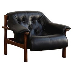 Percival Lafer “MP-41” Armchair for Lafer MP, Black Leather, 1972