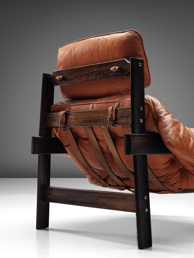 Percival Lafer 'MP-41' Lounge Chair with Ottoman in Leather In Good Condition In Waalwijk, NL