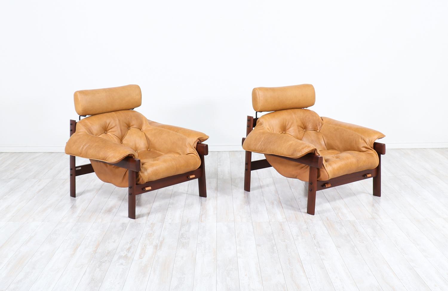 Percival Lafer MP-41 series Brazilian leather lounge chairs.