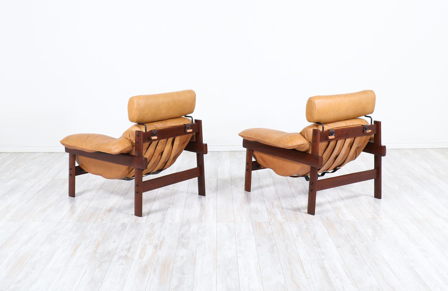 Percival Lafer MP-41 Serie brasilianische Leder-Loungesessel (Brasilianisch)