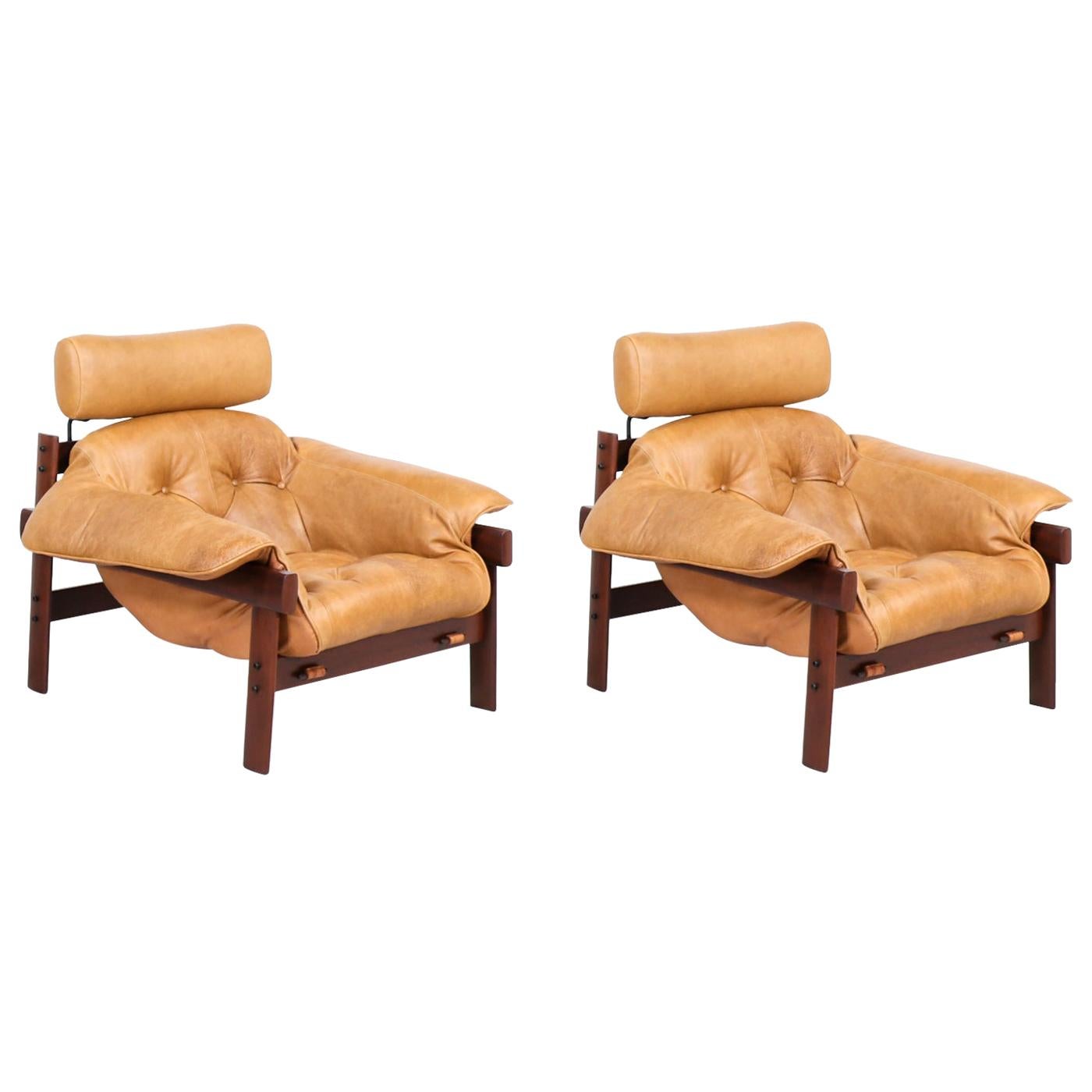 Percival Lafer MP-41 Series Brazilian Leather Lounge Chairs