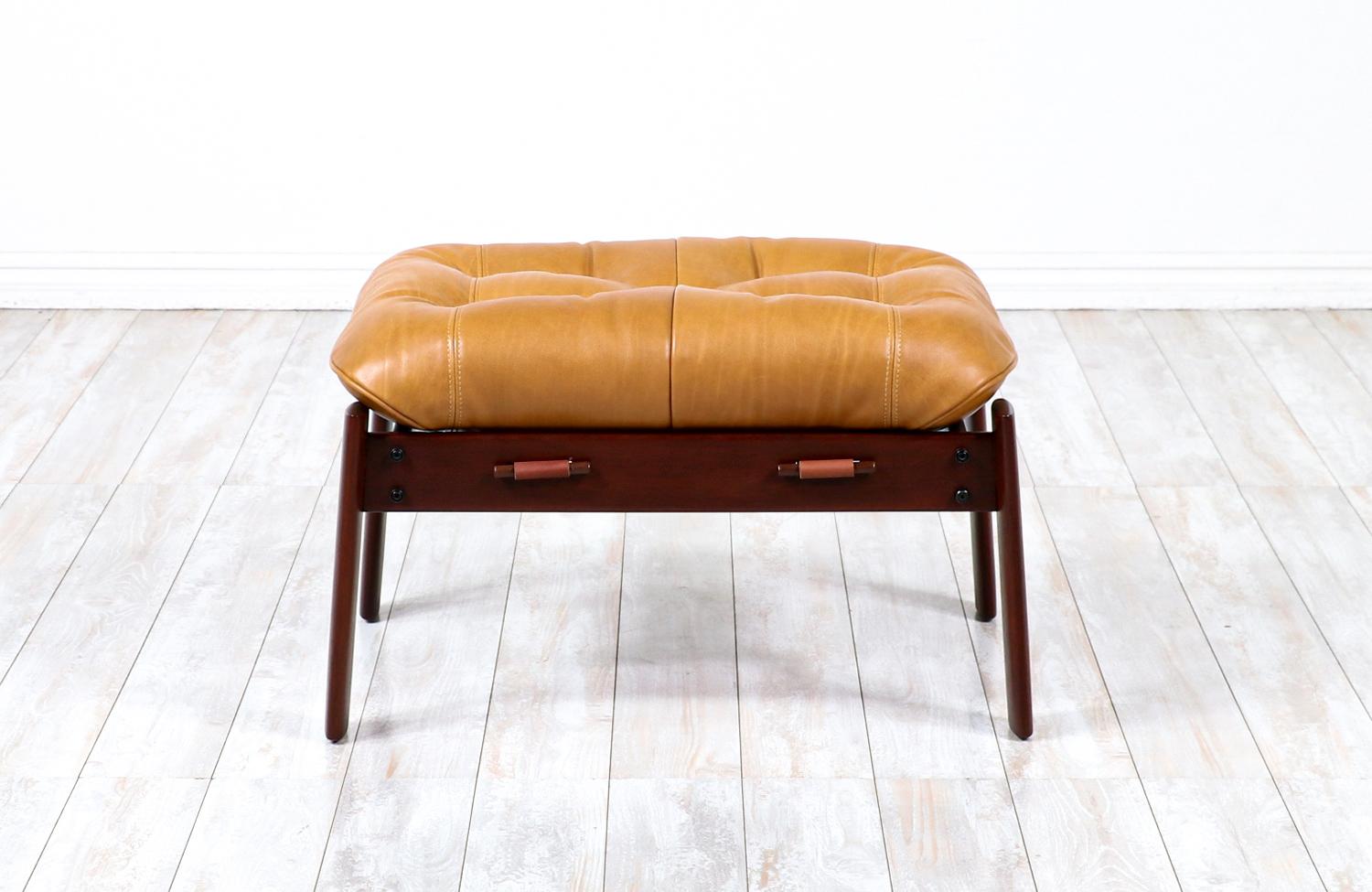Mid-Century Modern Percival Lafer MP-41 Series Brazilian Leather Stool