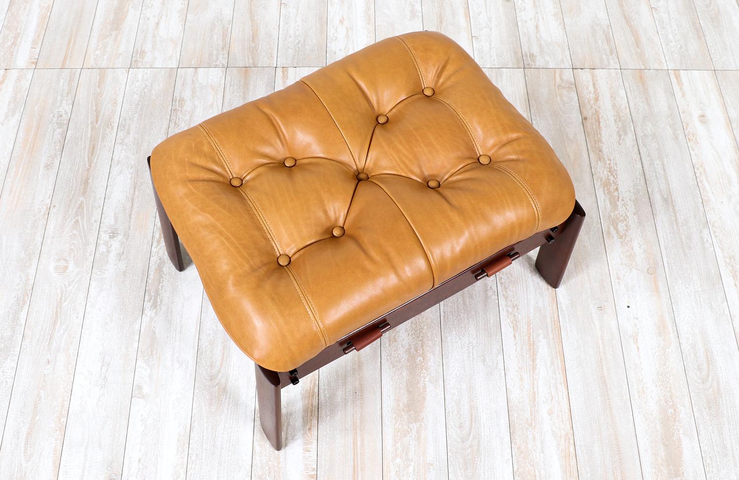 Late 20th Century Percival Lafer MP-41 Series Brazilian Leather Stool