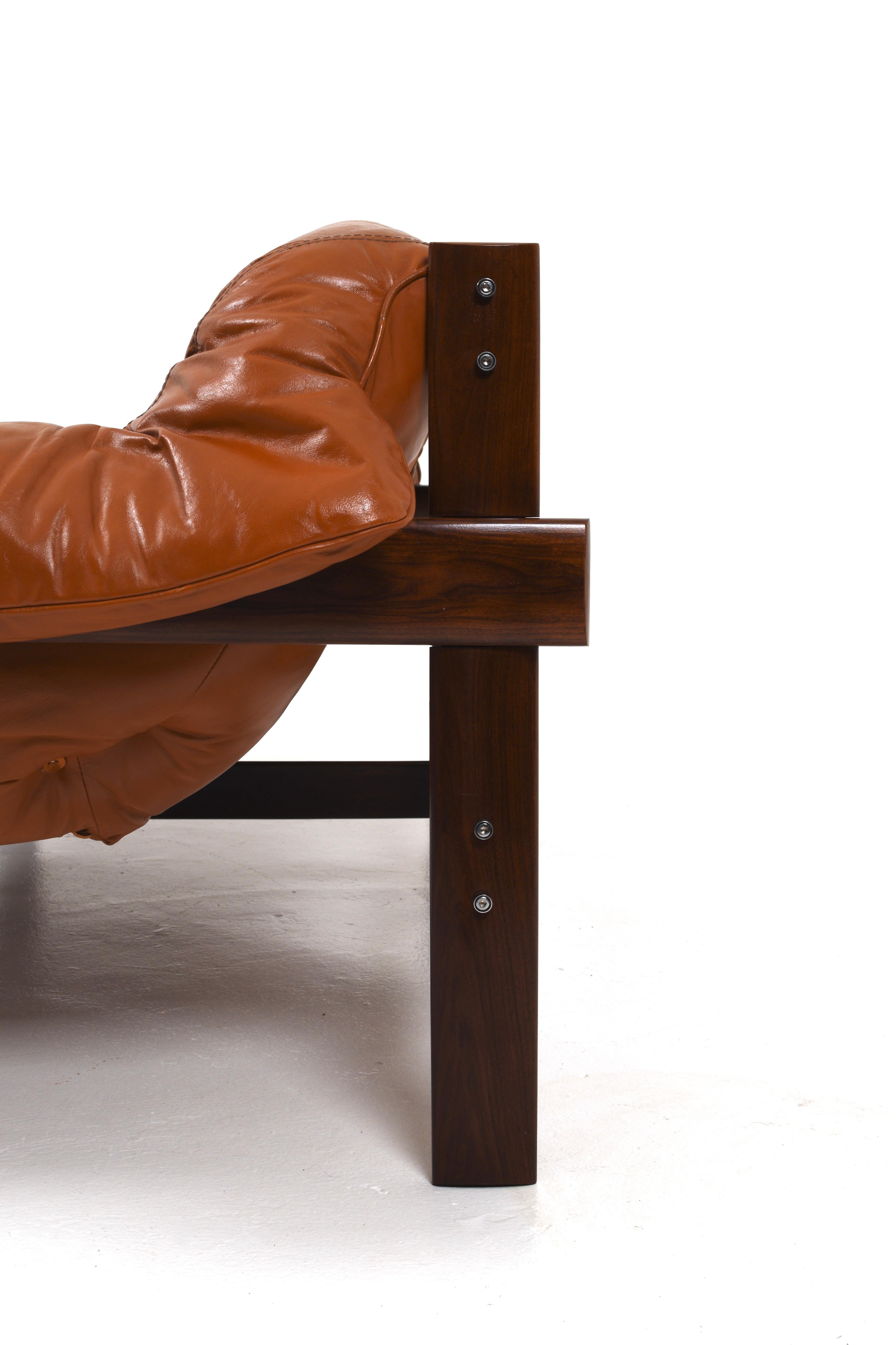 Percival Lafer MP-41 sofa in cognac leather, Brazil 1970s 4
