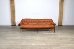 Percival Lafer MP-41 sofa in cognac leather, Brazil 1970s