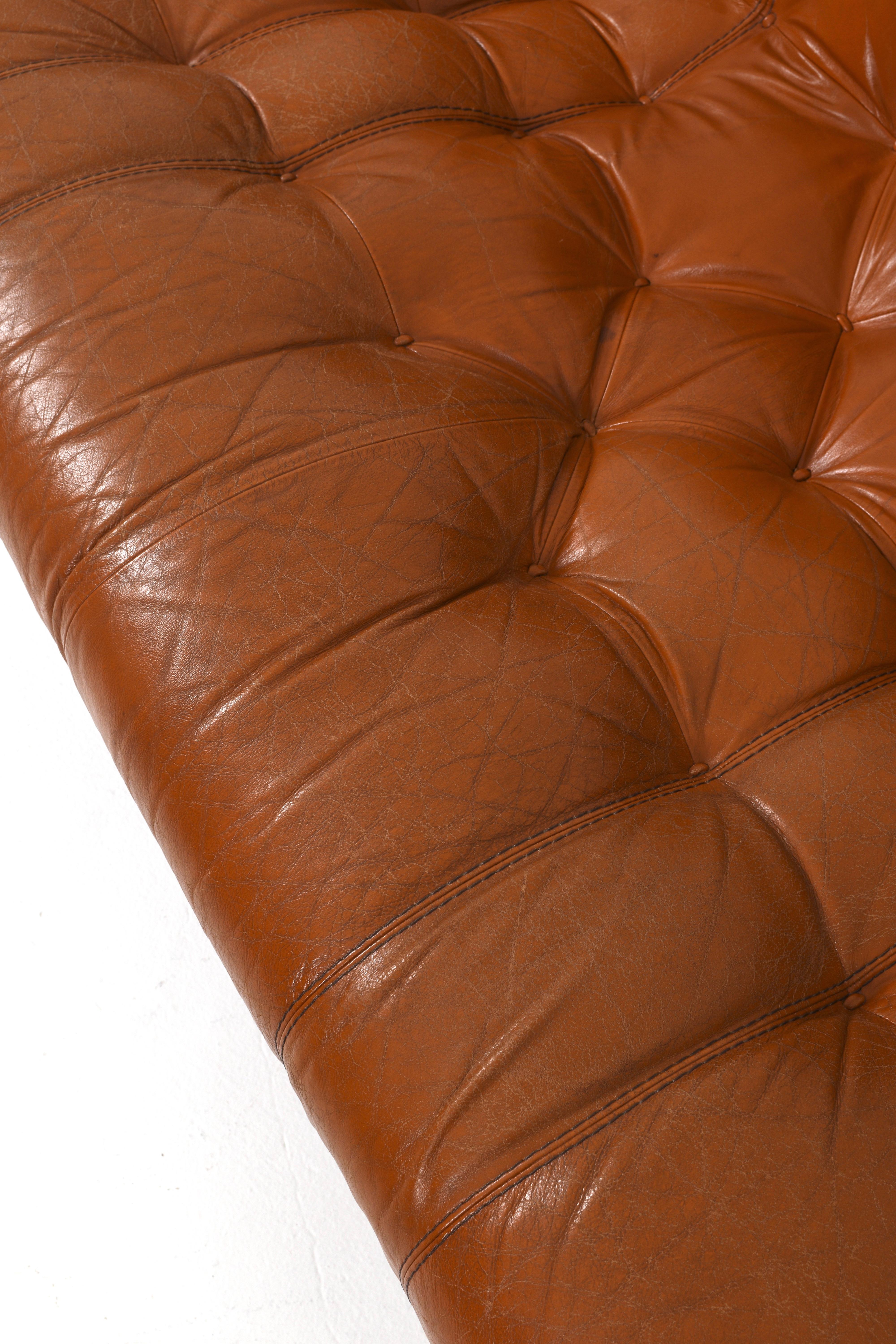 Percival Lafer MP-41 sofa in cognac leather, Brazil 1970s 11