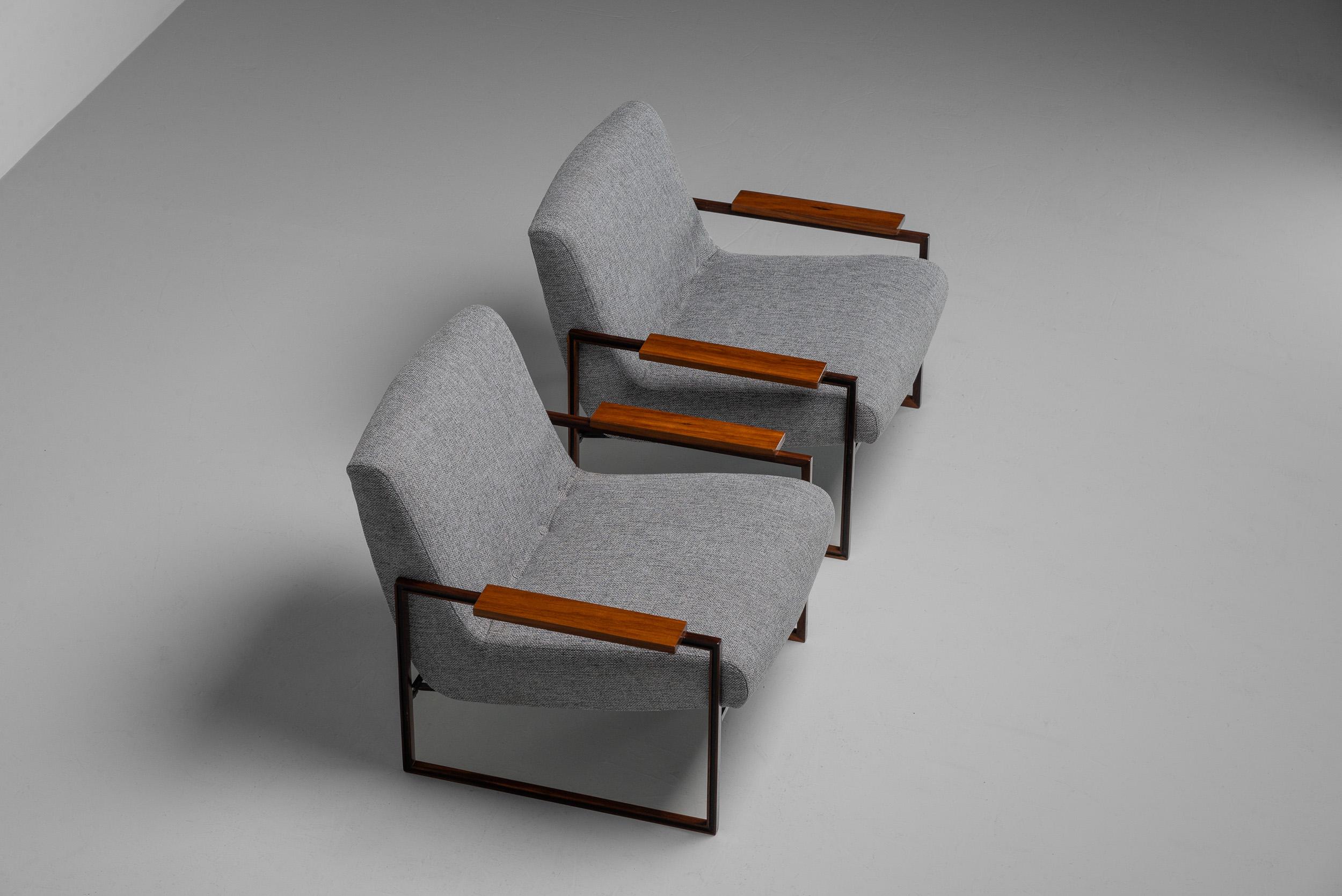 Percival Lafer Mp-5 lounge chairs pair Brazil 1961 In Good Condition For Sale In Roosendaal, Noord Brabant