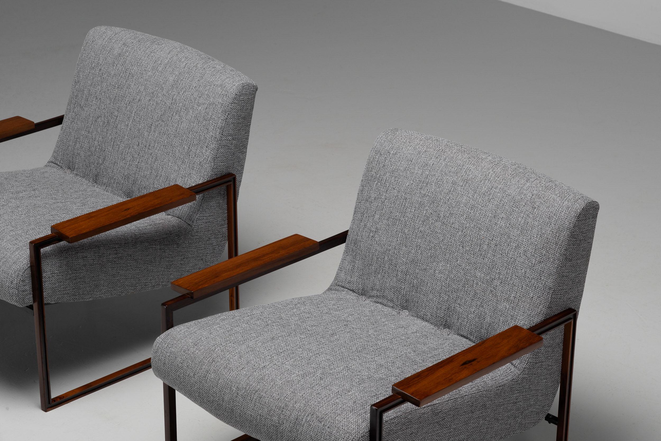 Mid-20th Century Percival Lafer Mp-5 lounge chairs pair Brazil 1961 For Sale