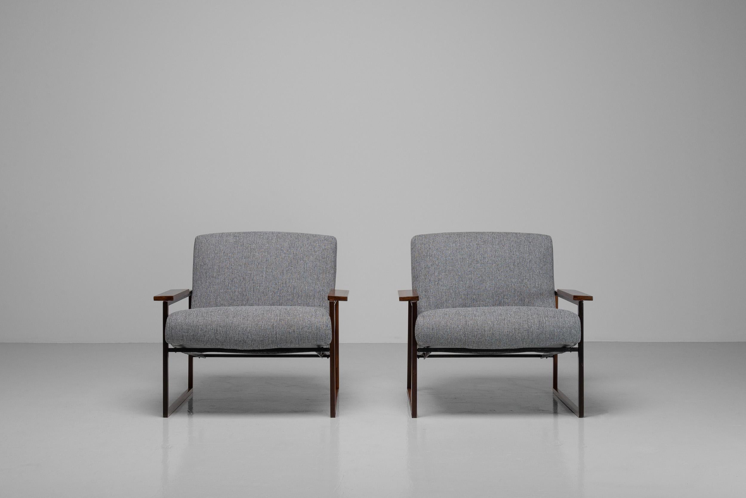 Percival Lafer Mp-5 lounge chairs pair Brazil 1961 For Sale 1