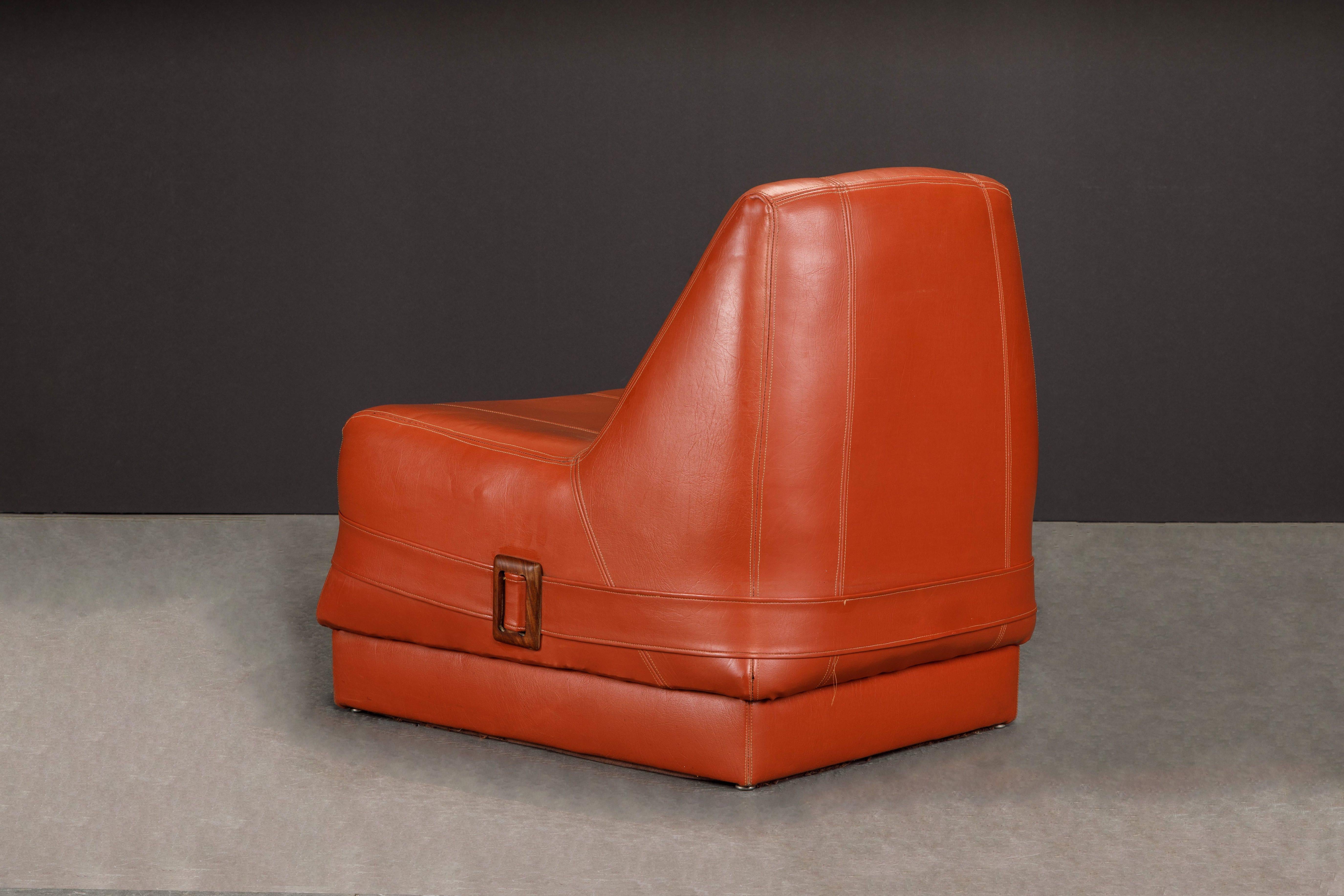 Percival Lafer MP-75 Lounge Chairs w Rosewood Buckles, 1970 Brazil, Set of Four For Sale 2