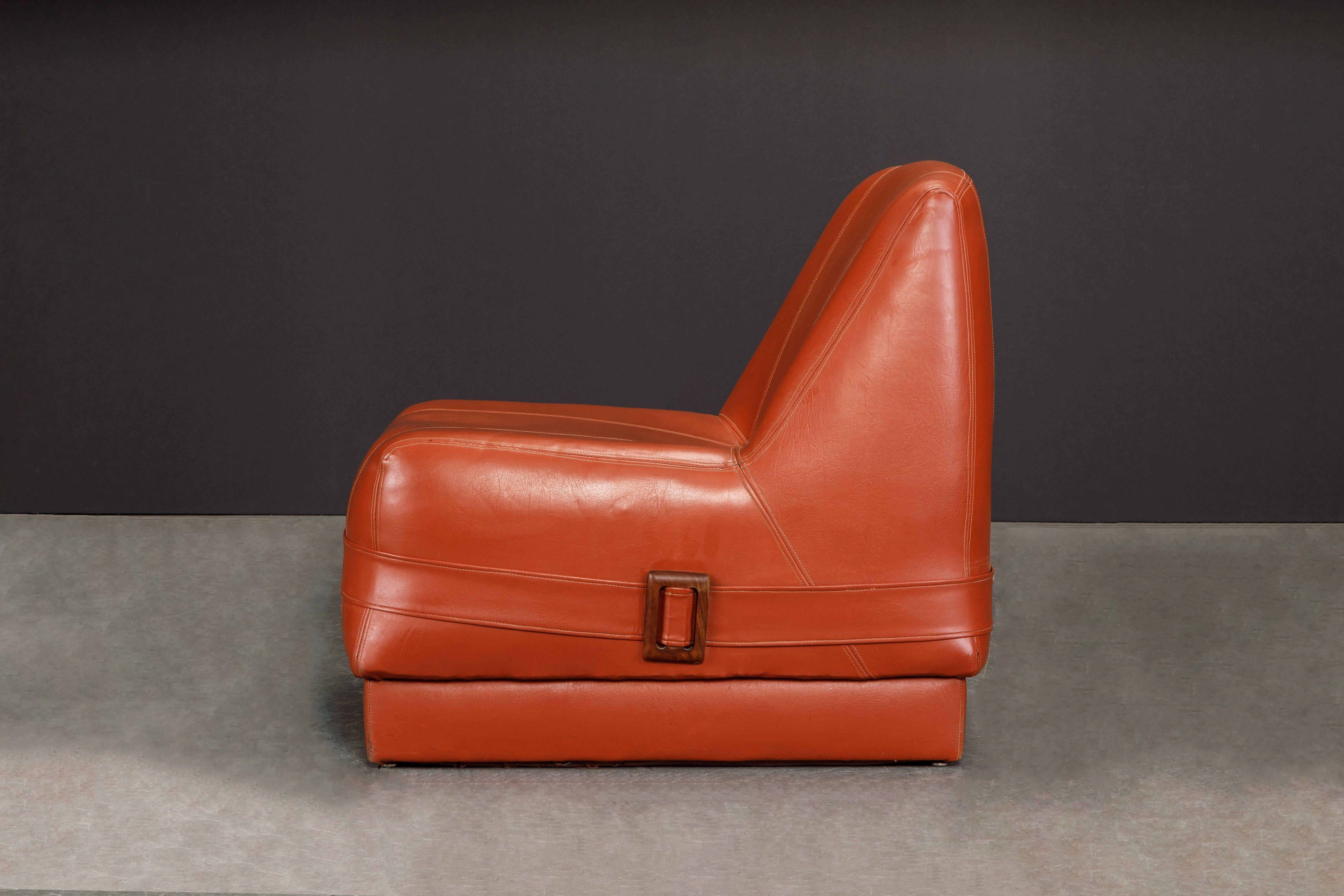 Percival Lafer MP-75 Lounge Chairs w Rosewood Buckles, 1970 Brazil, Set of Four For Sale 3