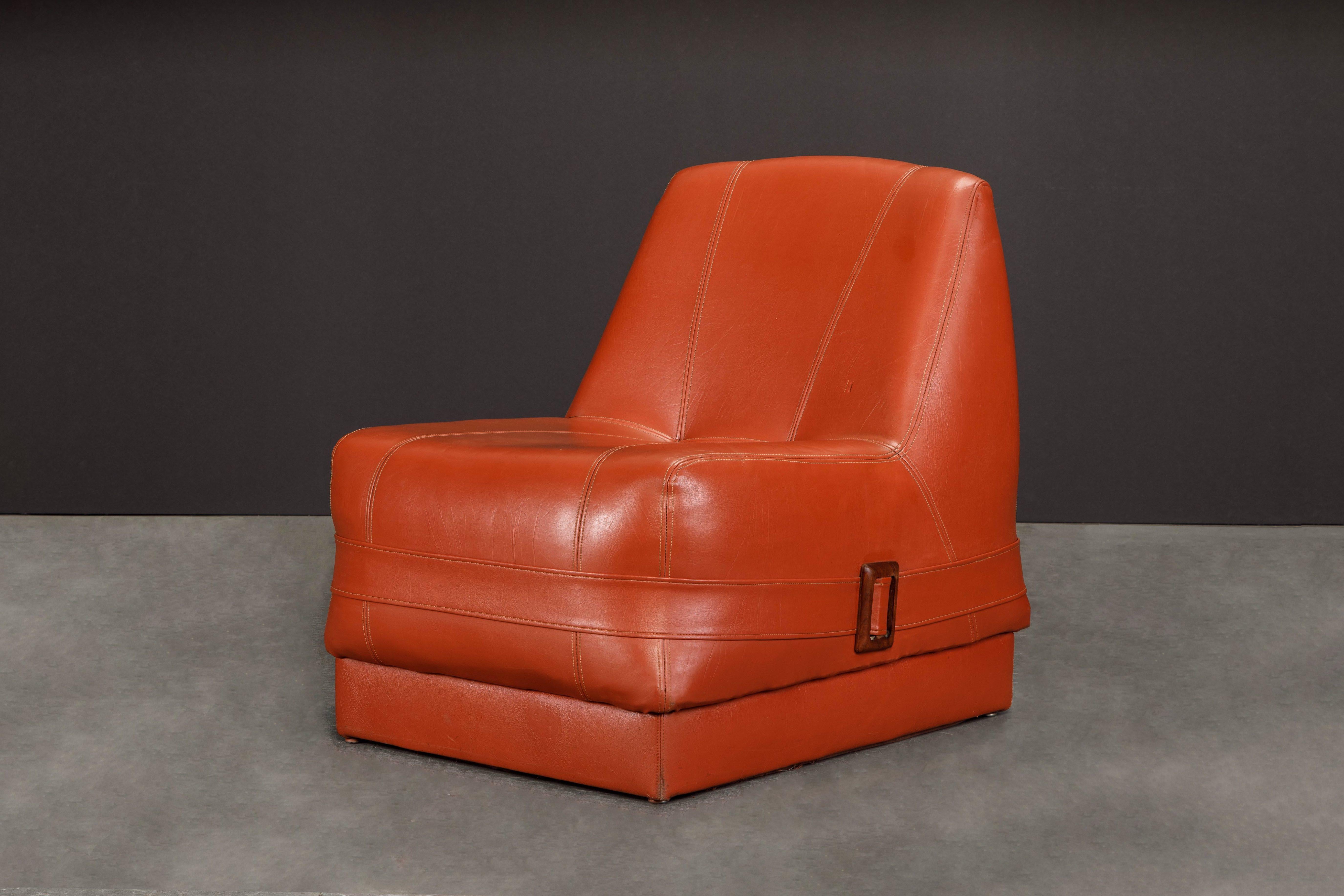 Percival Lafer MP-75 Lounge Chairs w Rosewood Buckles, 1970 Brazil, Set of Four For Sale 3