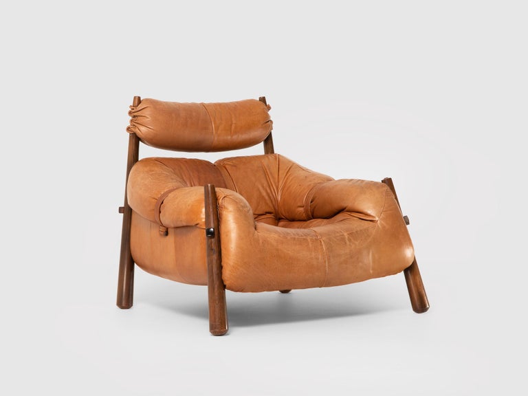 Modern Percival Lafer MP-81 Brazilian Rosewood and Leather Lounge Chair