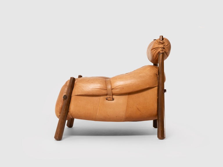 Percival Lafer MP-81 Brazilian Rosewood and Leather Lounge Chair In Good Condition In Tarnowskie Gory, Sląskie
