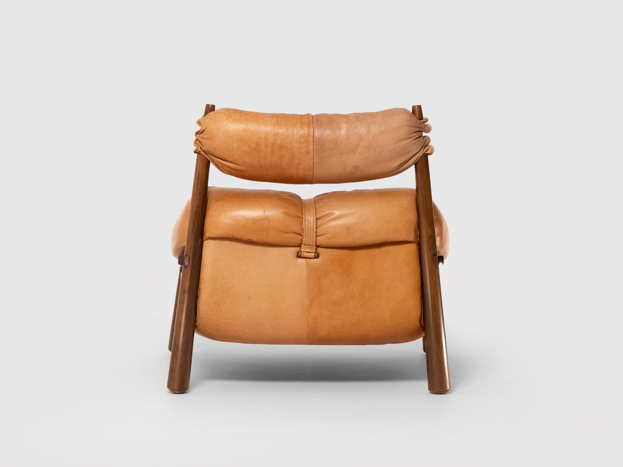 Modern Percival Lafer MP-81 Brazilian Rosewood and Leather Lounge Chair